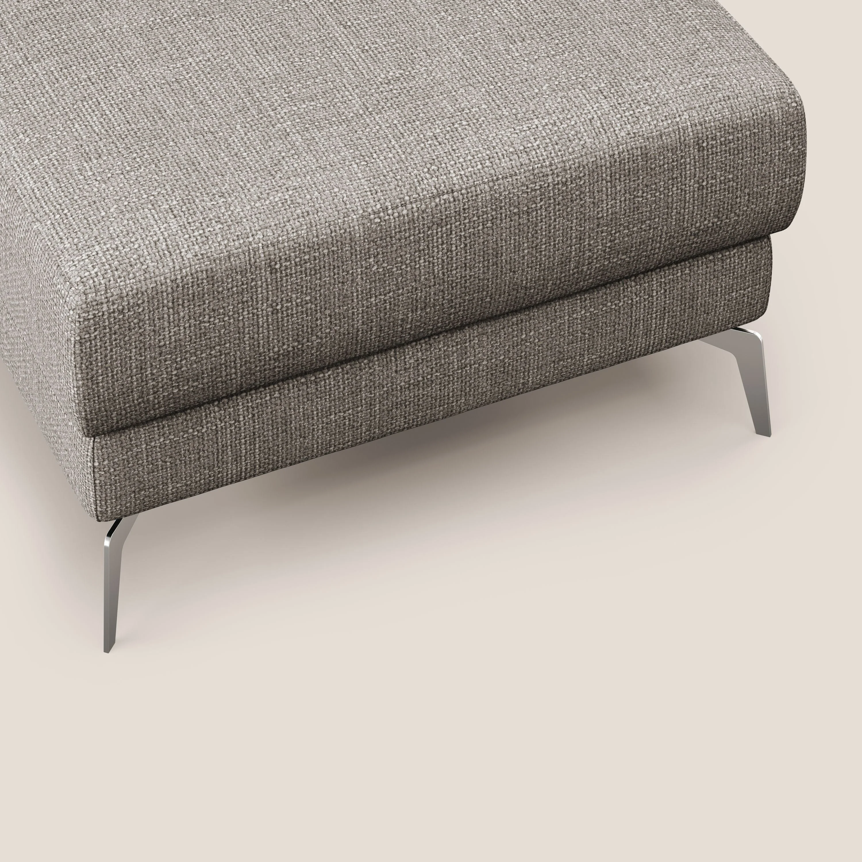 Star Pouf avec pieds hauts en tissu imperméable doux entrelacé T06 Taupe tortora - Image 6