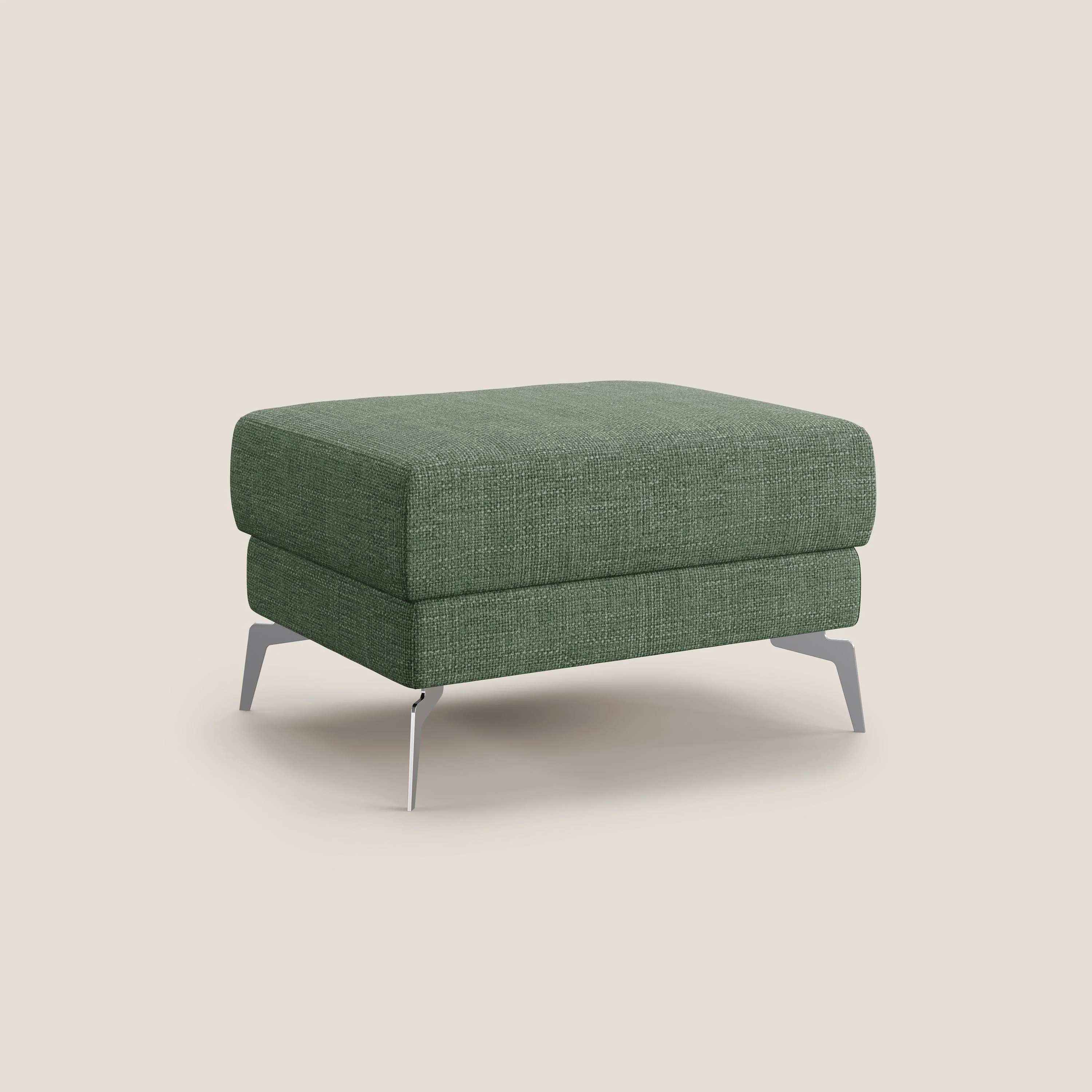 Star Pouf avec pieds hauts en tissu imperméable doux entrelacé T06 vert - Image 2