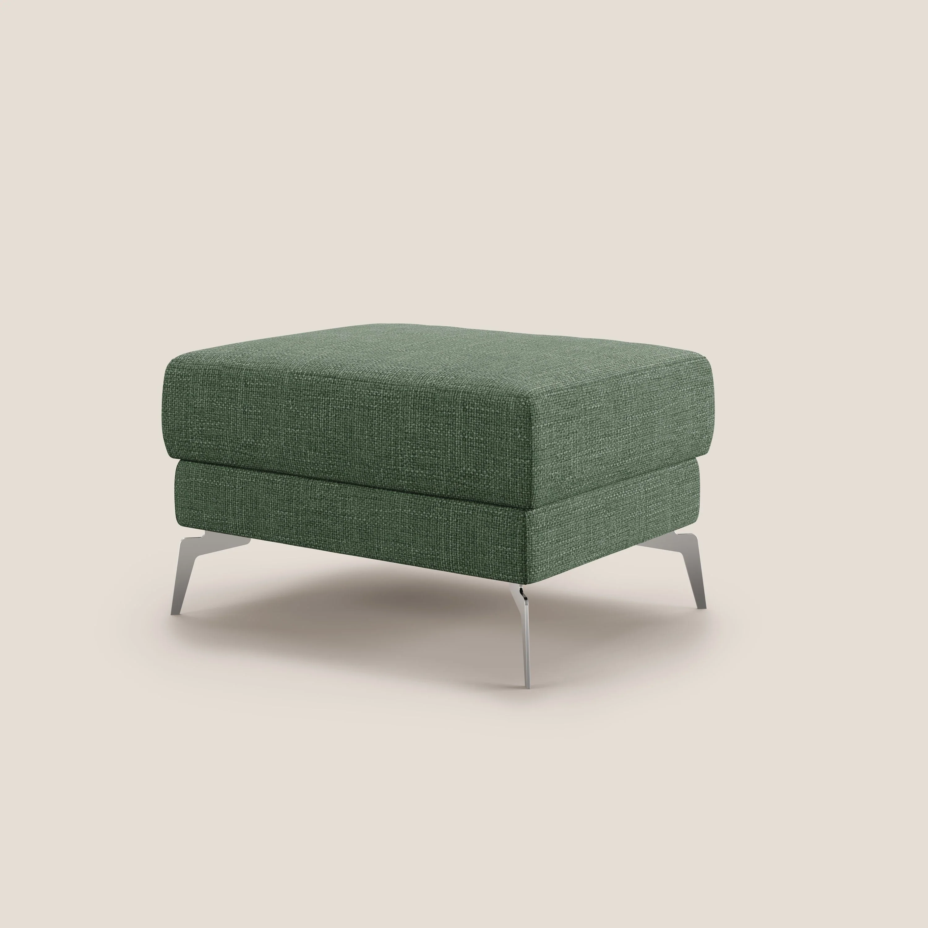 Star Pouf avec pieds hauts en tissu imperméable doux entrelacé T06 vert - Image 4