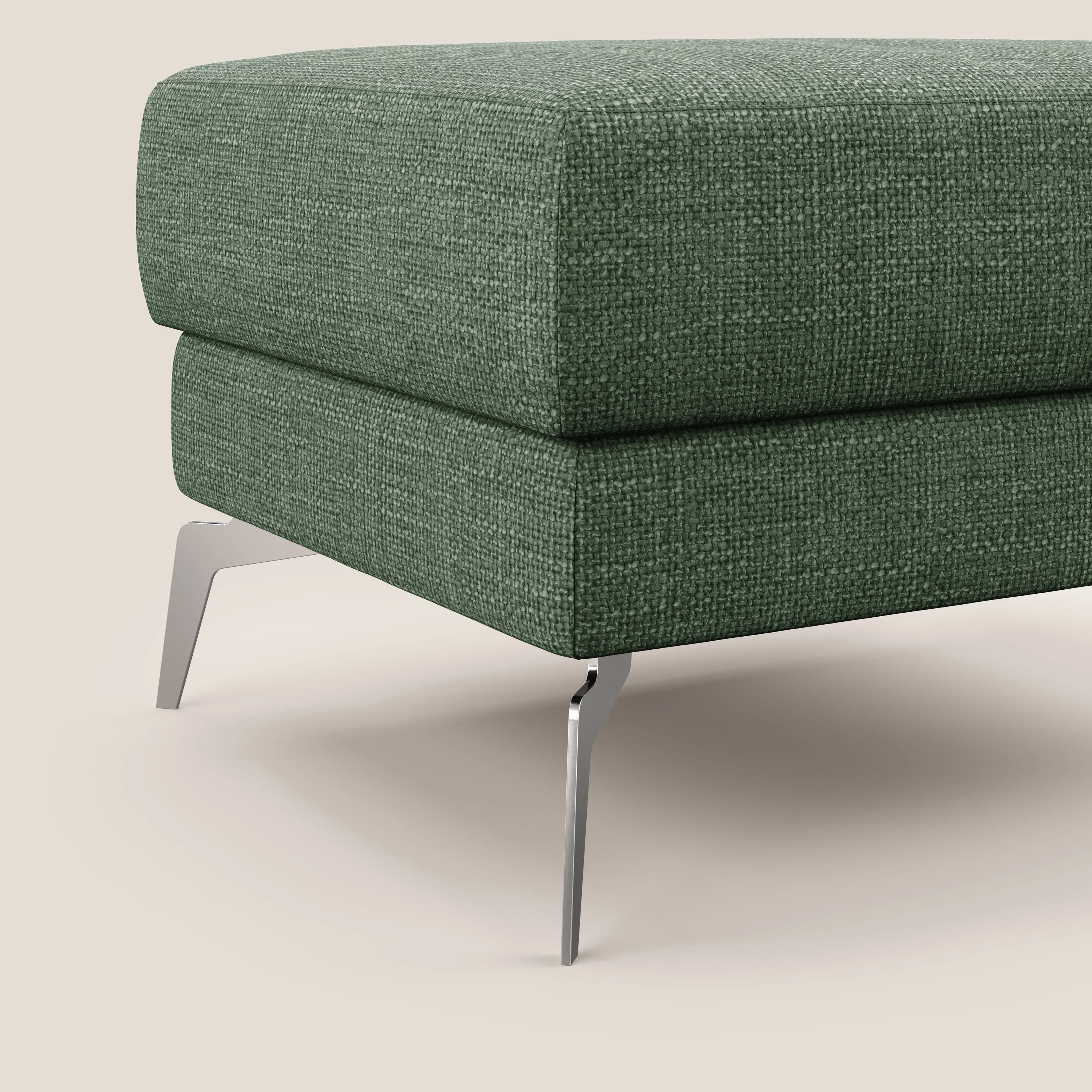 Star Pouf avec pieds hauts en tissu imperméable doux entrelacé T06 vert - Image 5