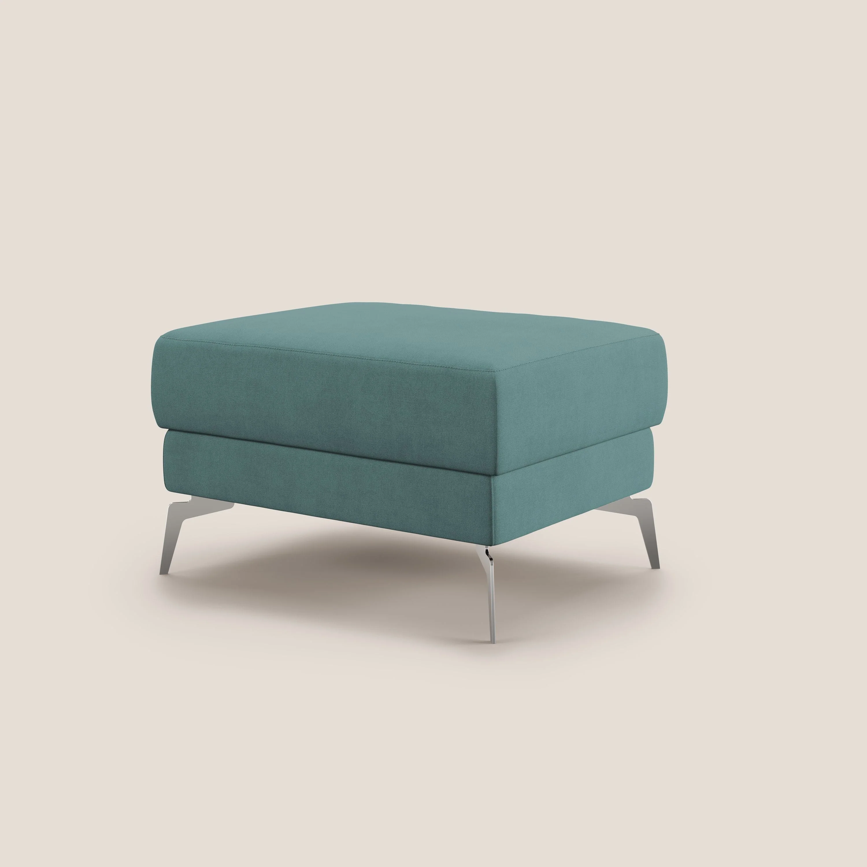 Star Pouf avec pieds hauts en tissu imperméable T02 bleu canard - Image 4