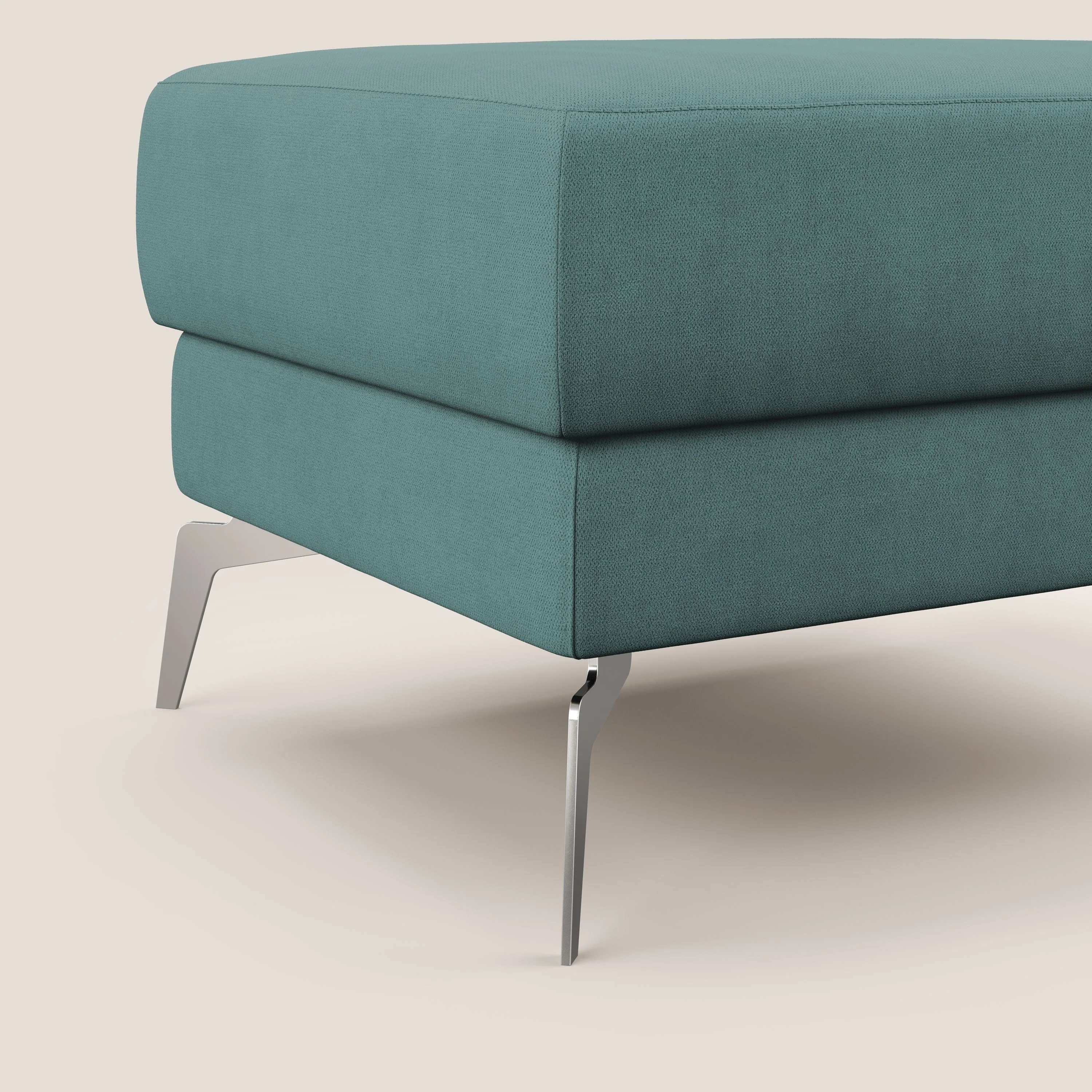 Star Pouf avec pieds hauts en tissu imperméable T02 bleu canard - Image 5