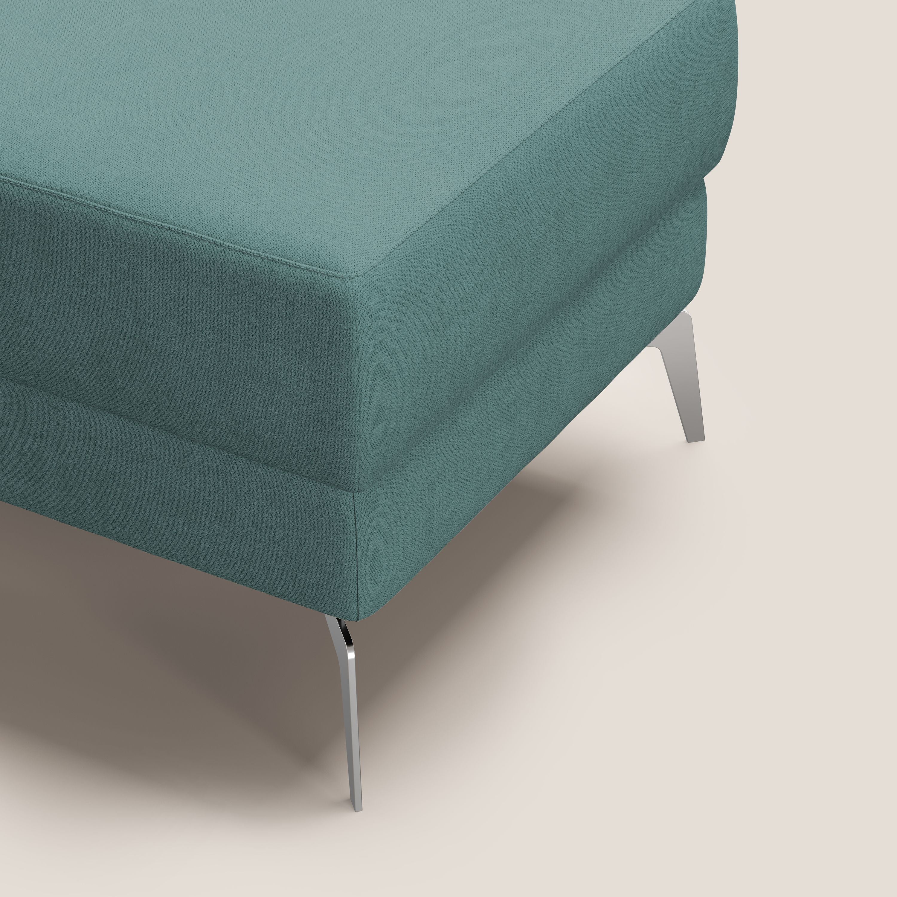 Star Pouf avec pieds hauts en tissu imperméable T02 bleu canard - Image 7