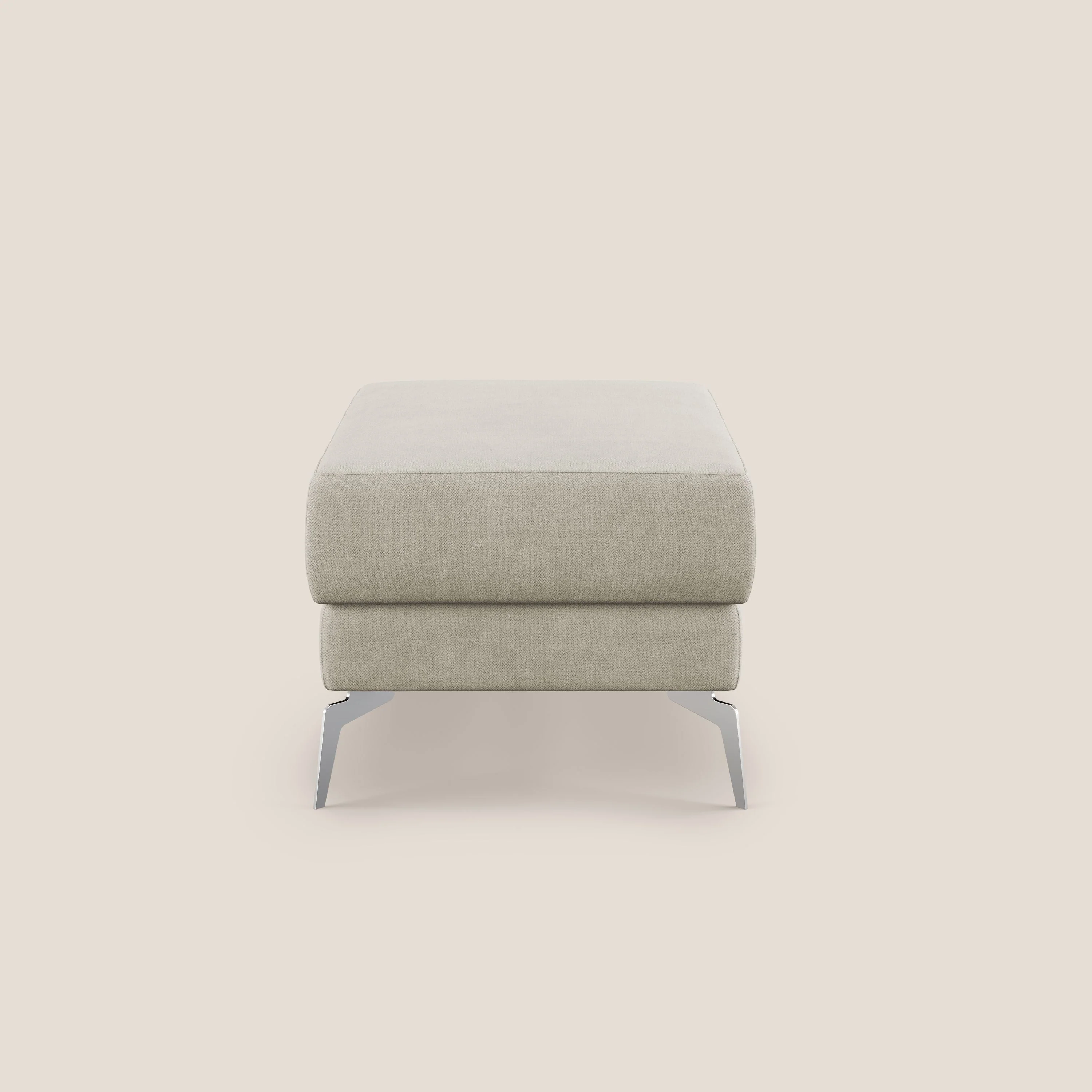 Star Pouf avec pieds hauts en tissu imperméable T02 crème - Image 3