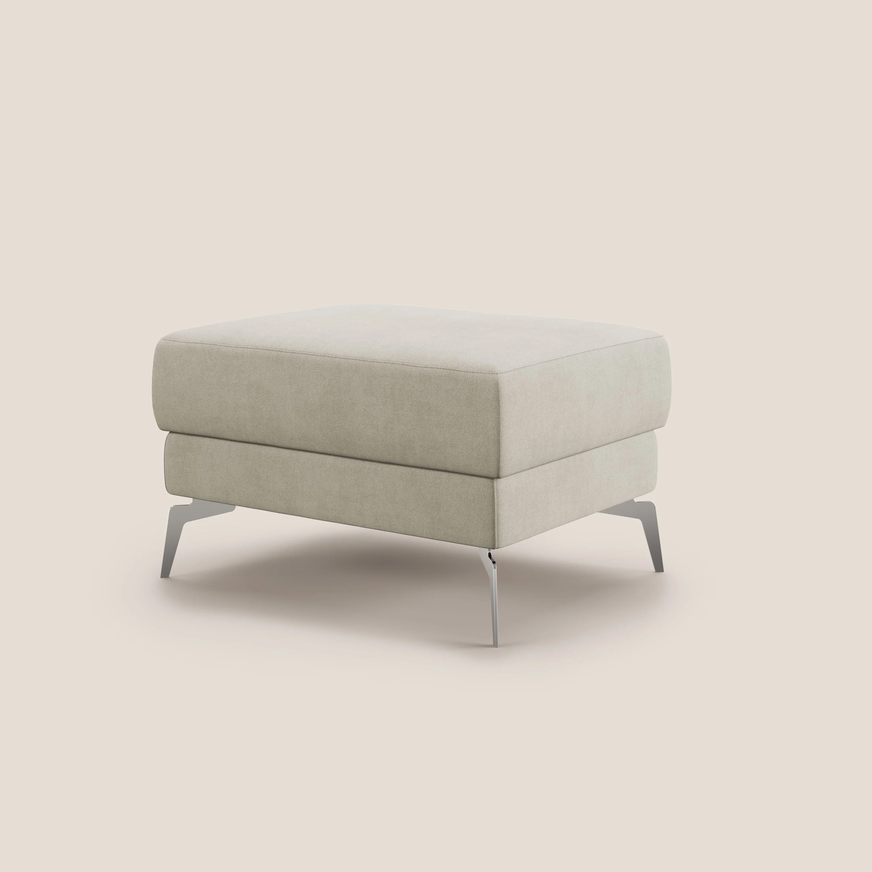 Star Pouf avec pieds hauts en tissu imperméable T02 crème - Image 4
