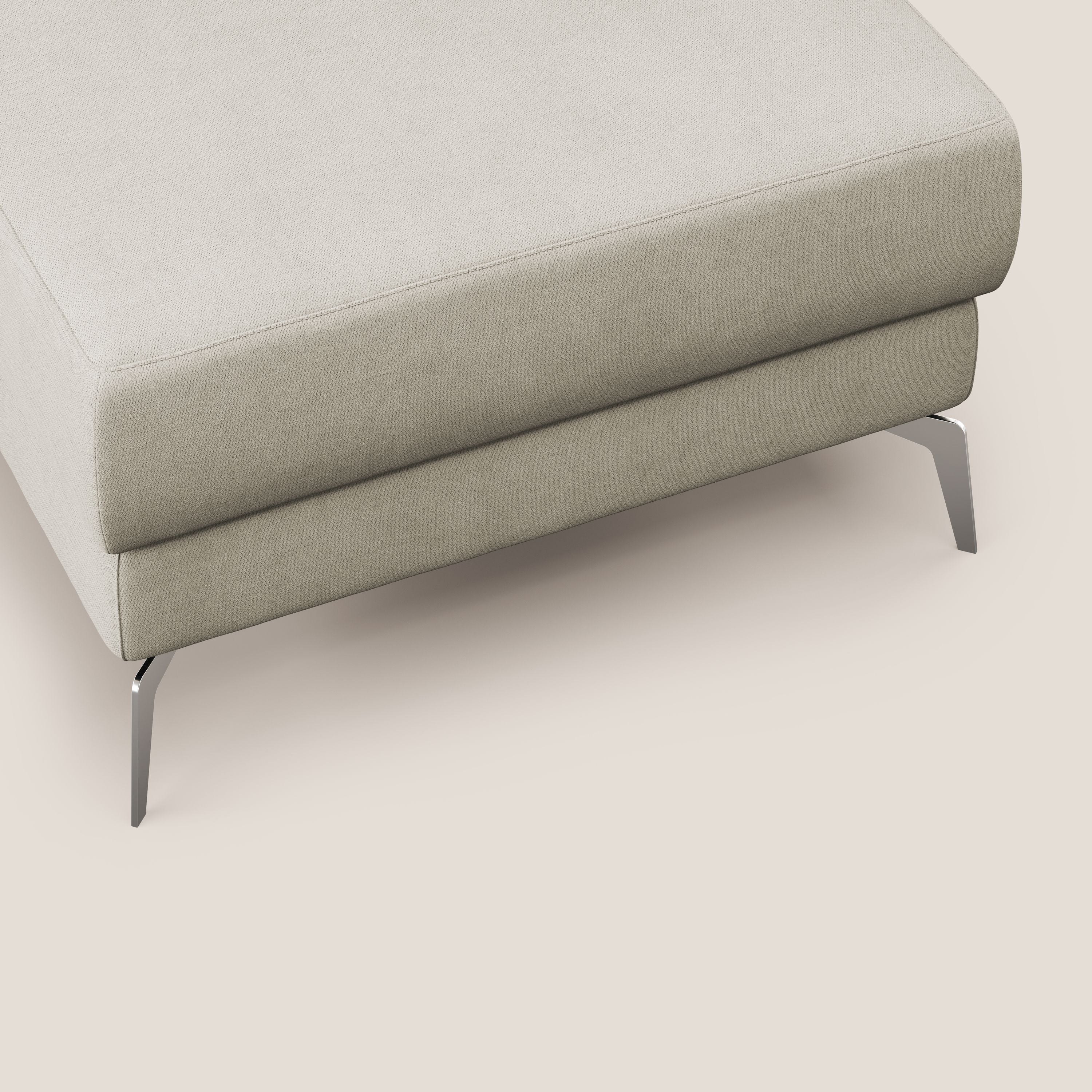 Star Pouf avec pieds hauts en tissu imperméable T02 crème - Image 6
