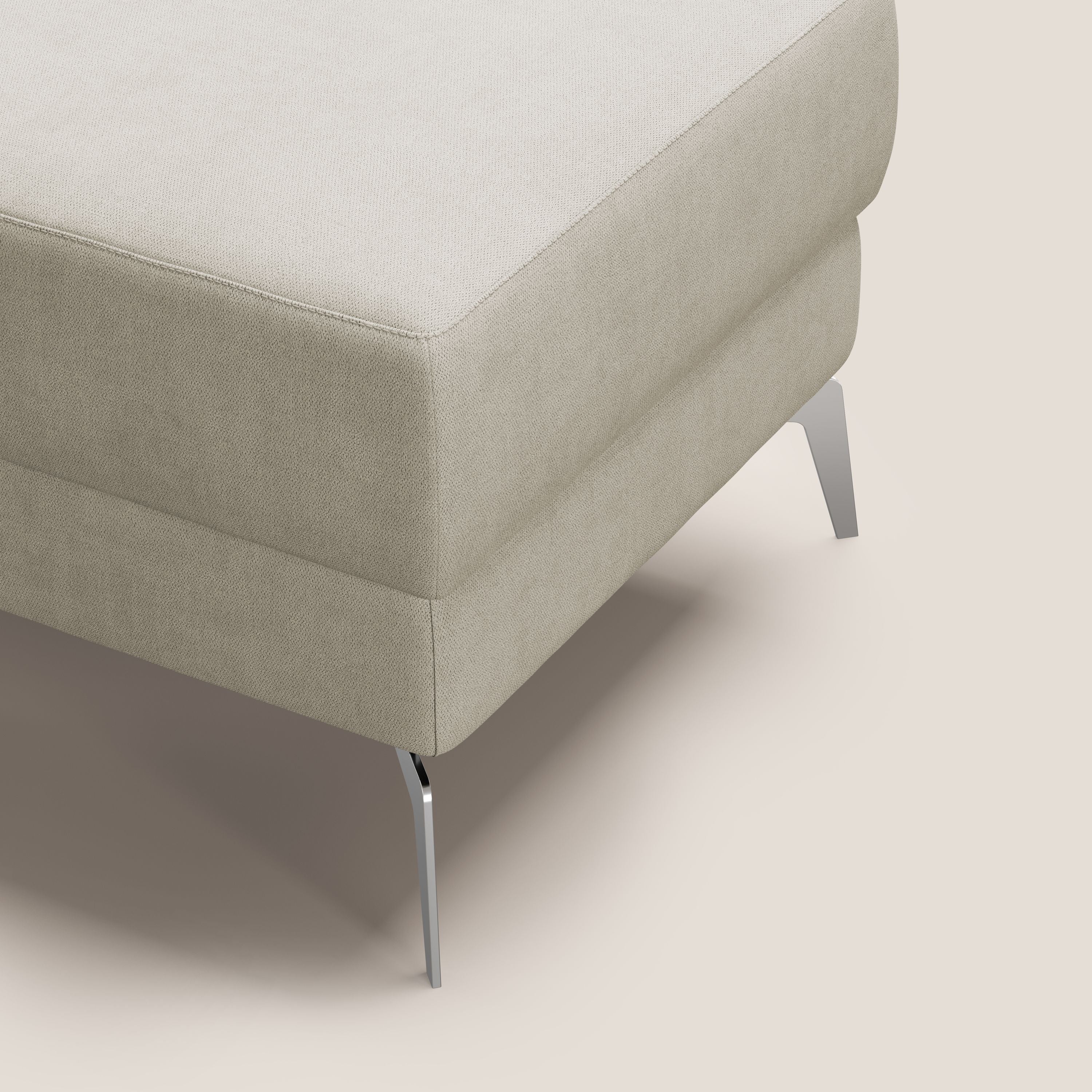 Star Pouf avec pieds hauts en tissu imperméable T02 crème - Image 7