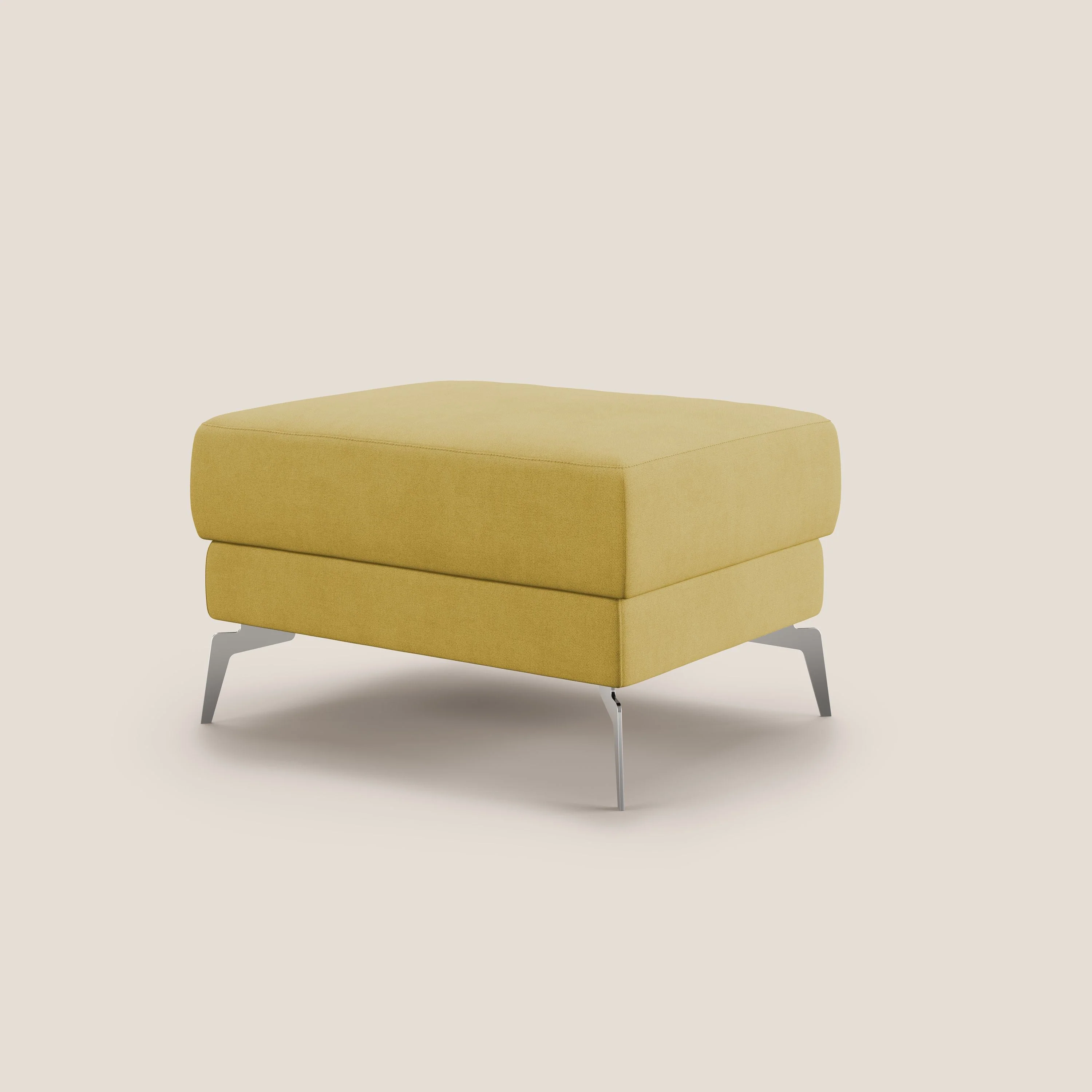 Star Pouf avec pieds hauts en tissu imperméable T02 jaune - Image 4