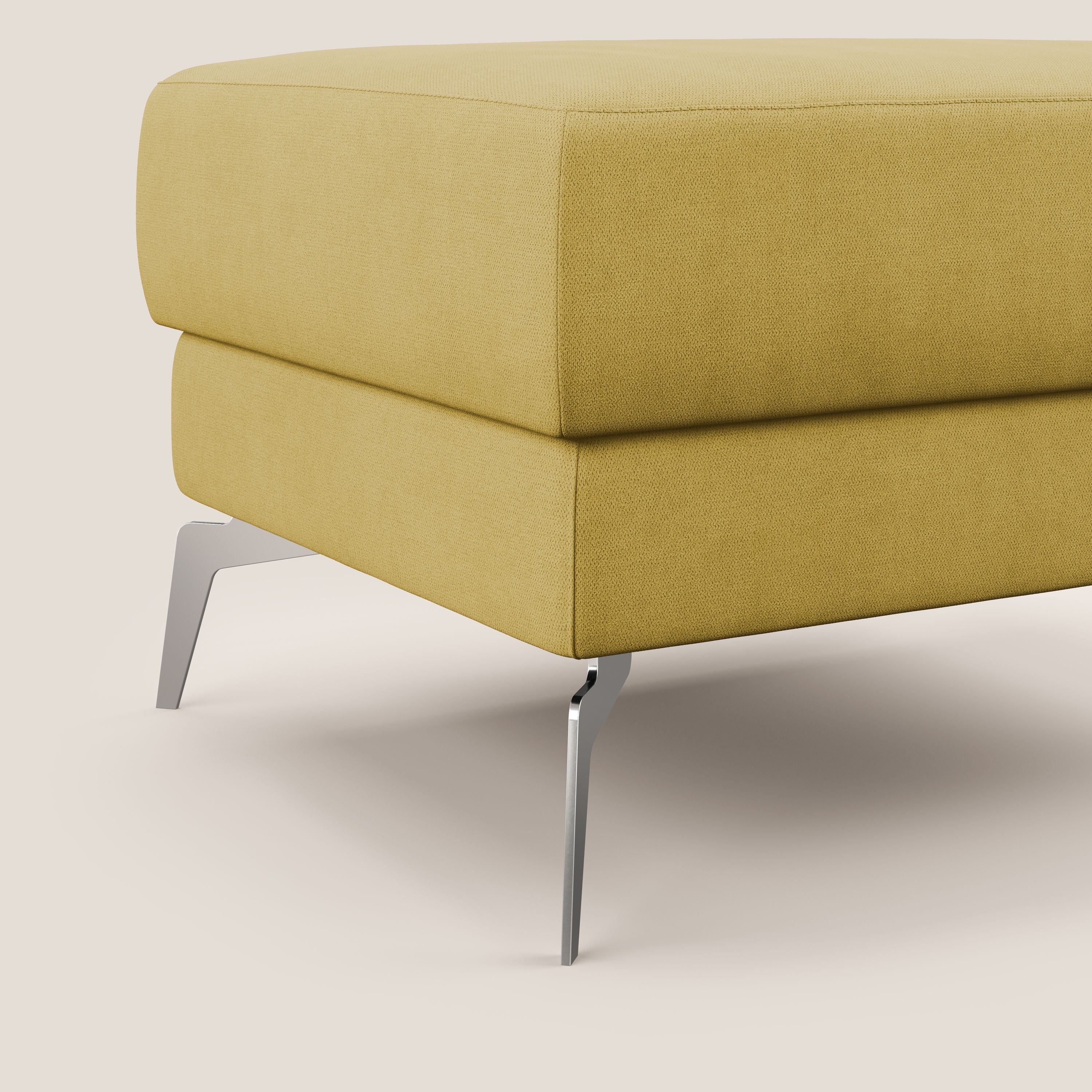 Star Pouf avec pieds hauts en tissu imperméable T02 jaune - Image 5