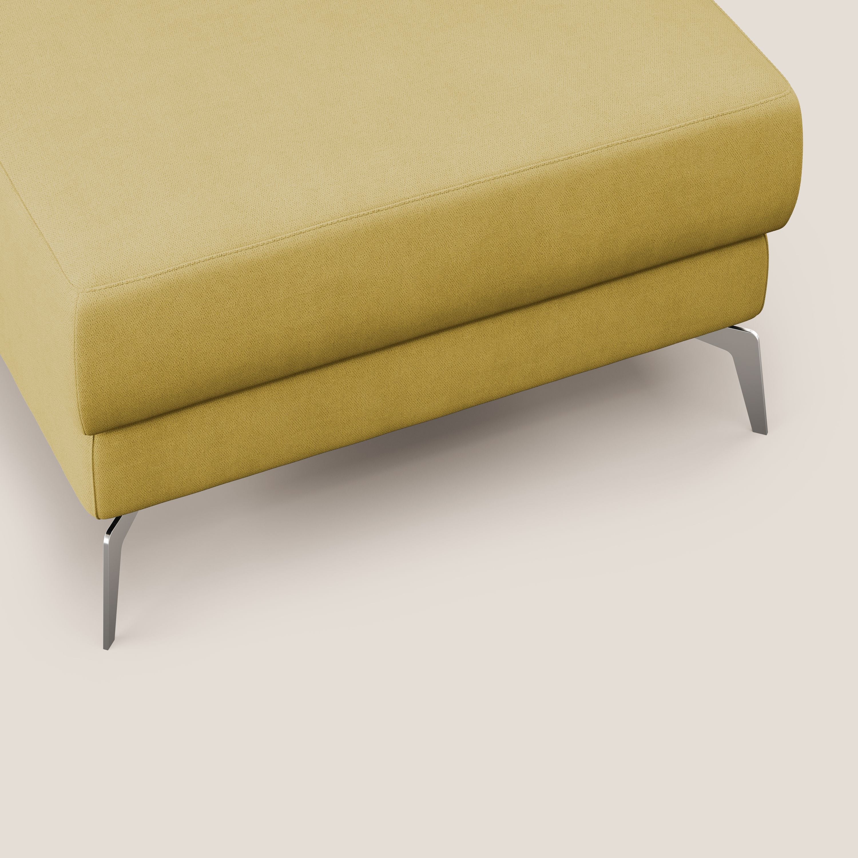 Star Pouf avec pieds hauts en tissu imperméable T02 jaune - Image 6