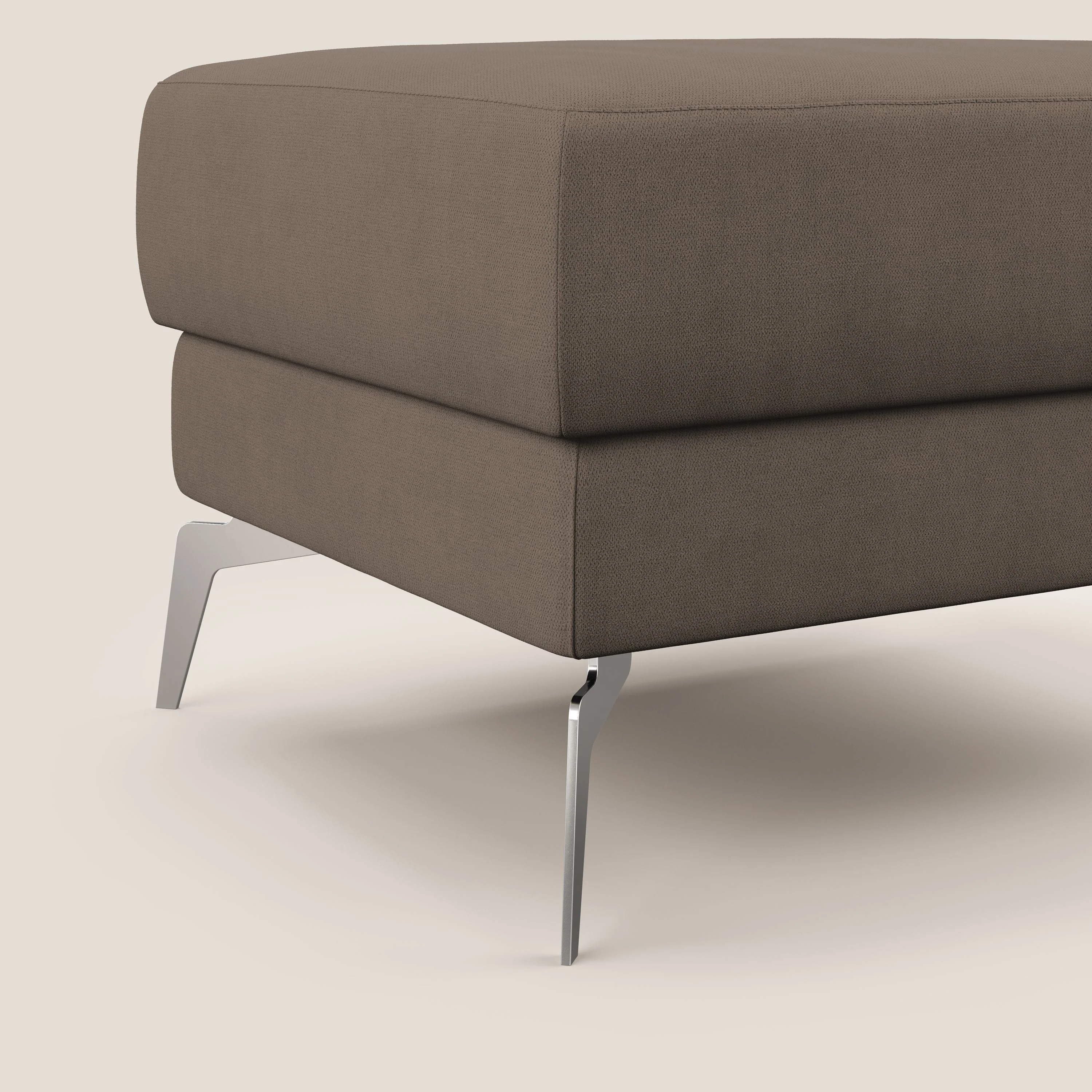 Star Pouf avec pieds hauts en tissu imperméable T02 marron - Image 5
