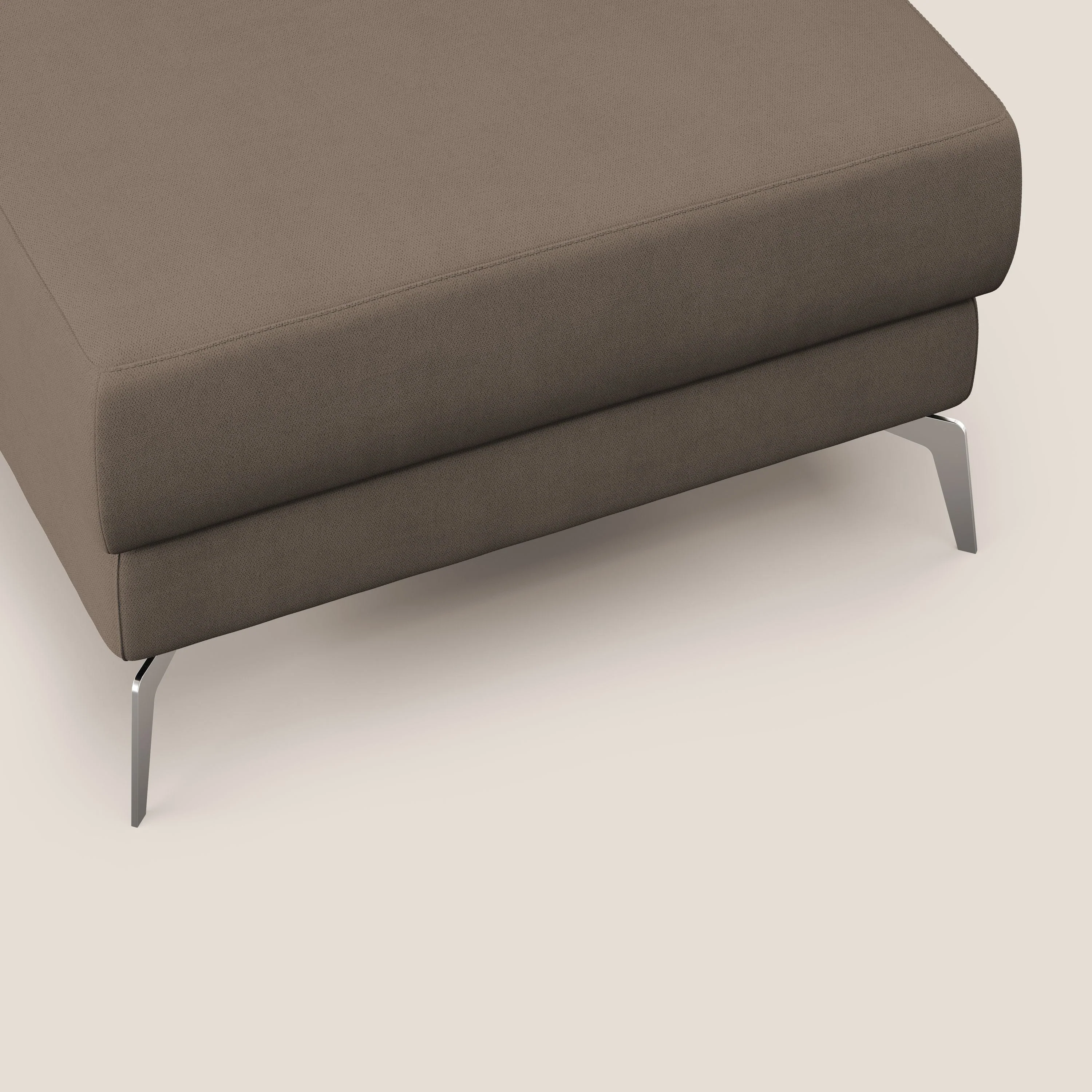 Star Pouf avec pieds hauts en tissu imperméable T02 marron - Image 6