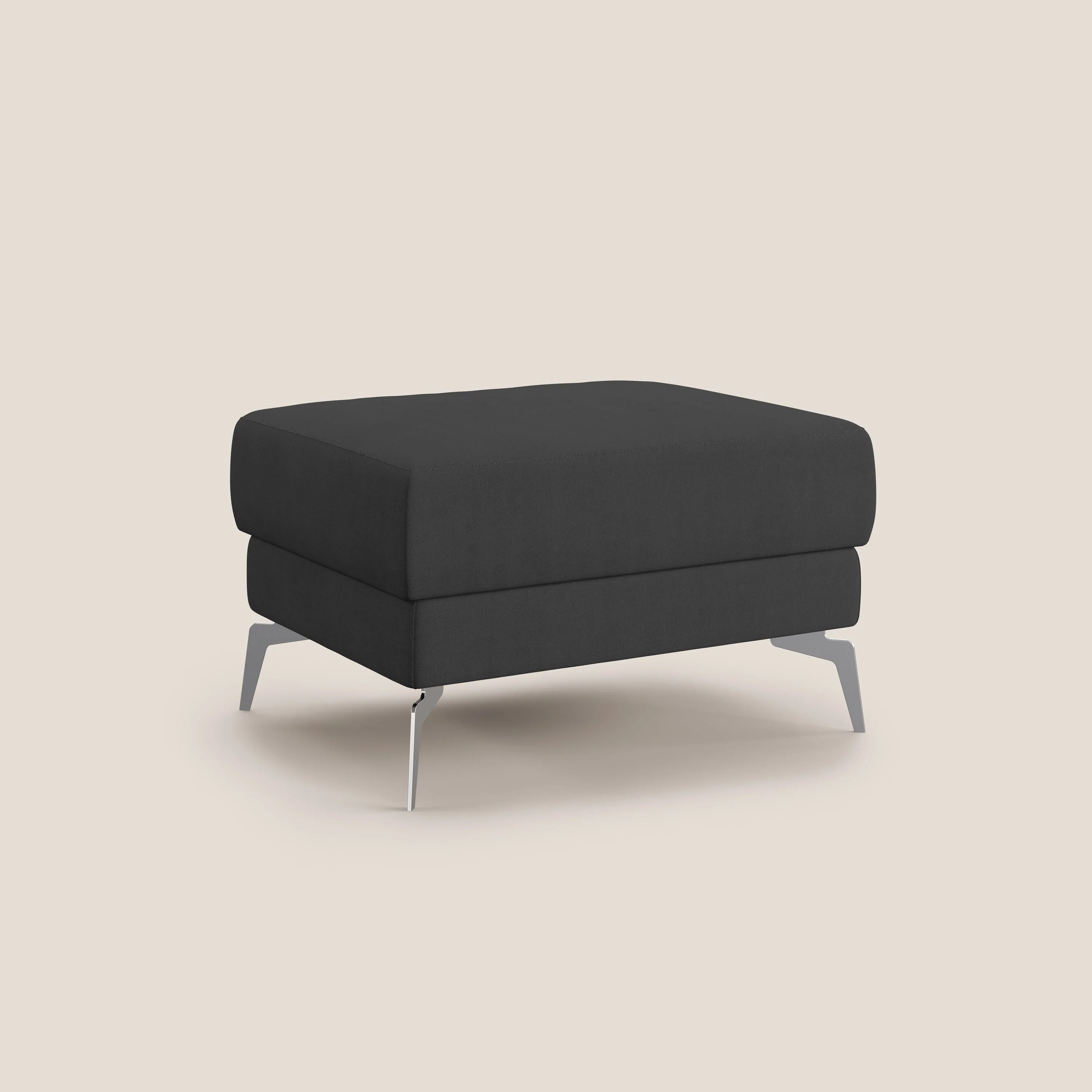 Star Pouf avec pieds hauts en tissu imperméable T02 noir - Image 2