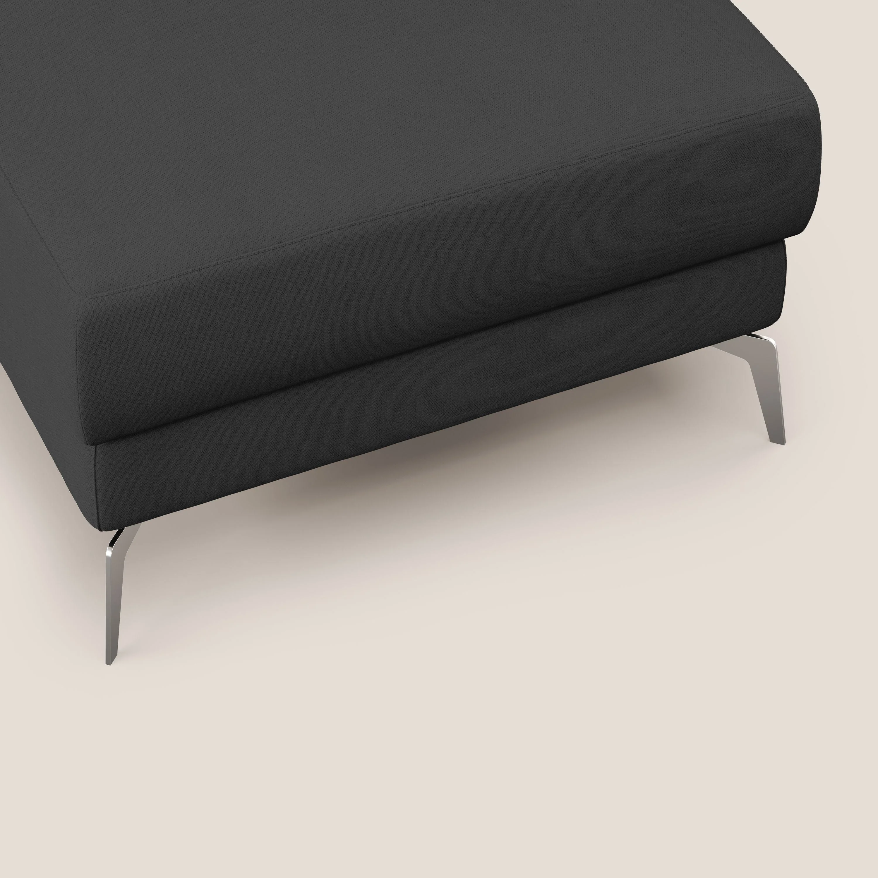 Star Pouf avec pieds hauts en tissu imperméable T02 noir - Image 6
