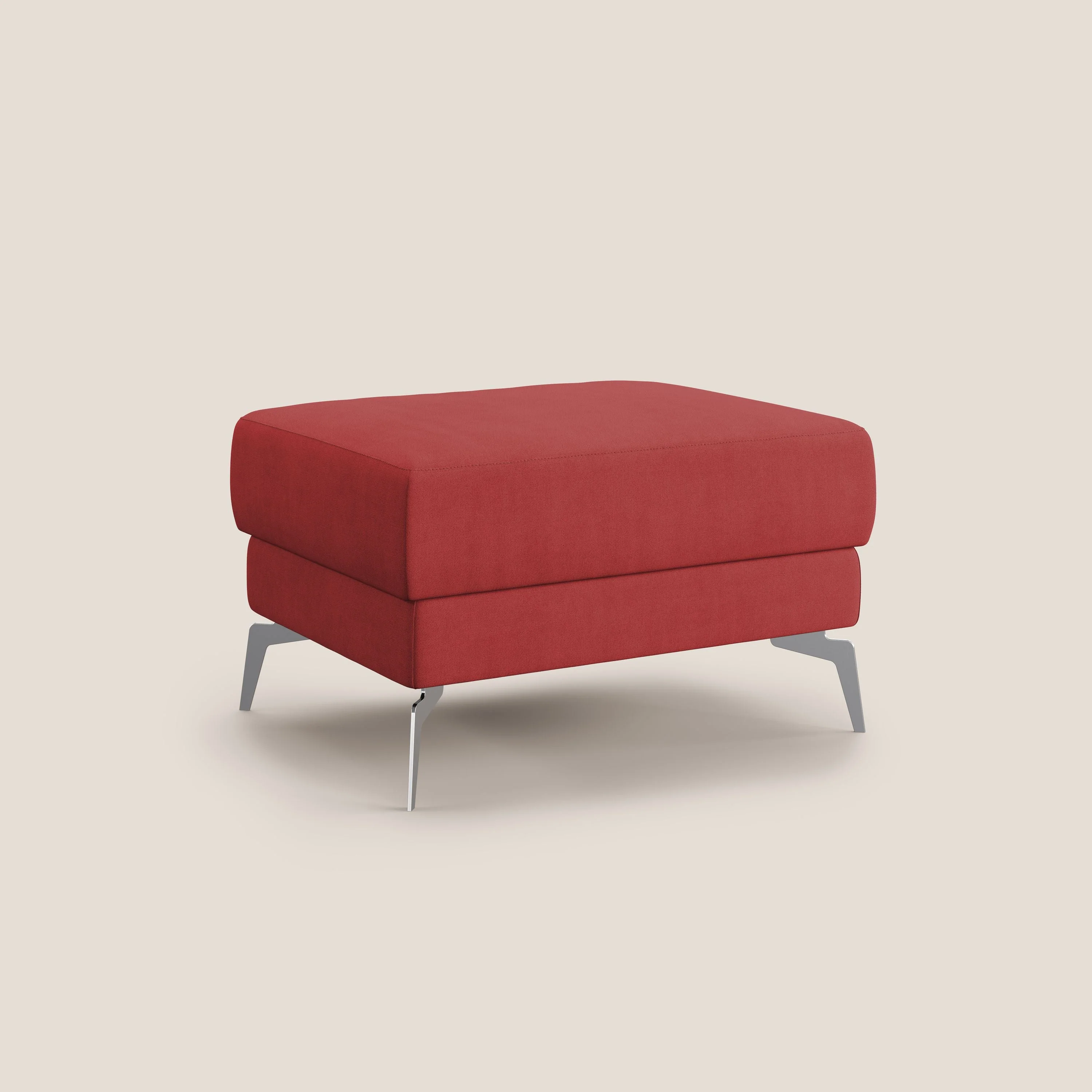Star Pouf avec pieds hauts en tissu imperméable T02 rouge - Image 2
