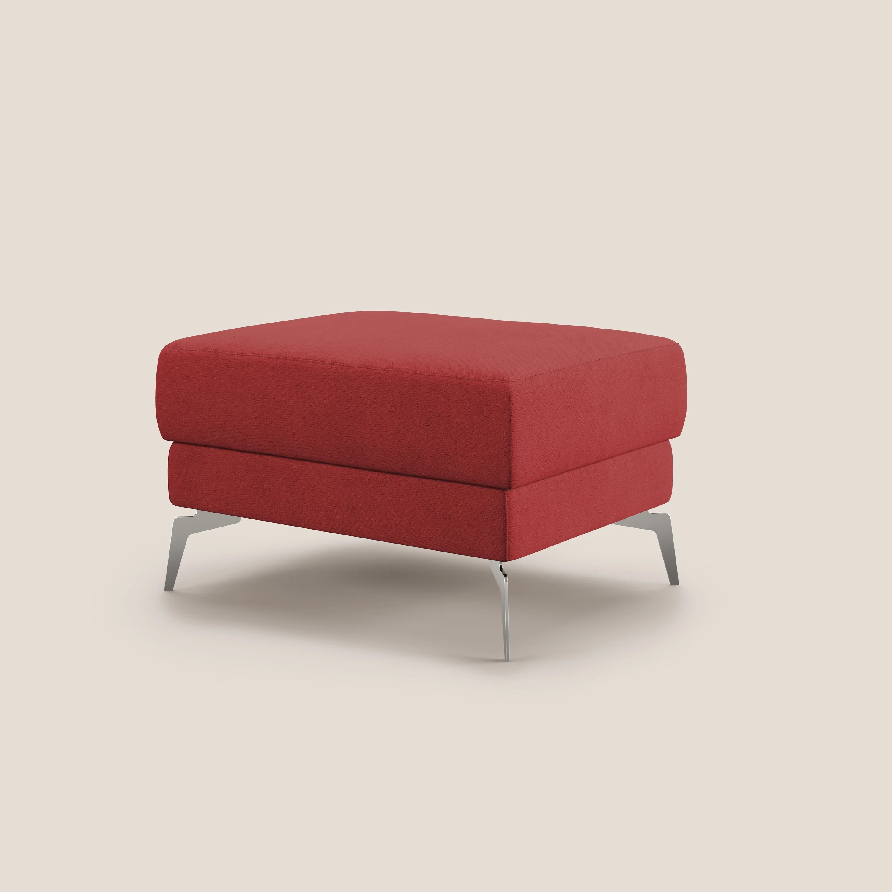 Star Pouf avec pieds hauts en tissu imperméable T02 rouge - Image 4