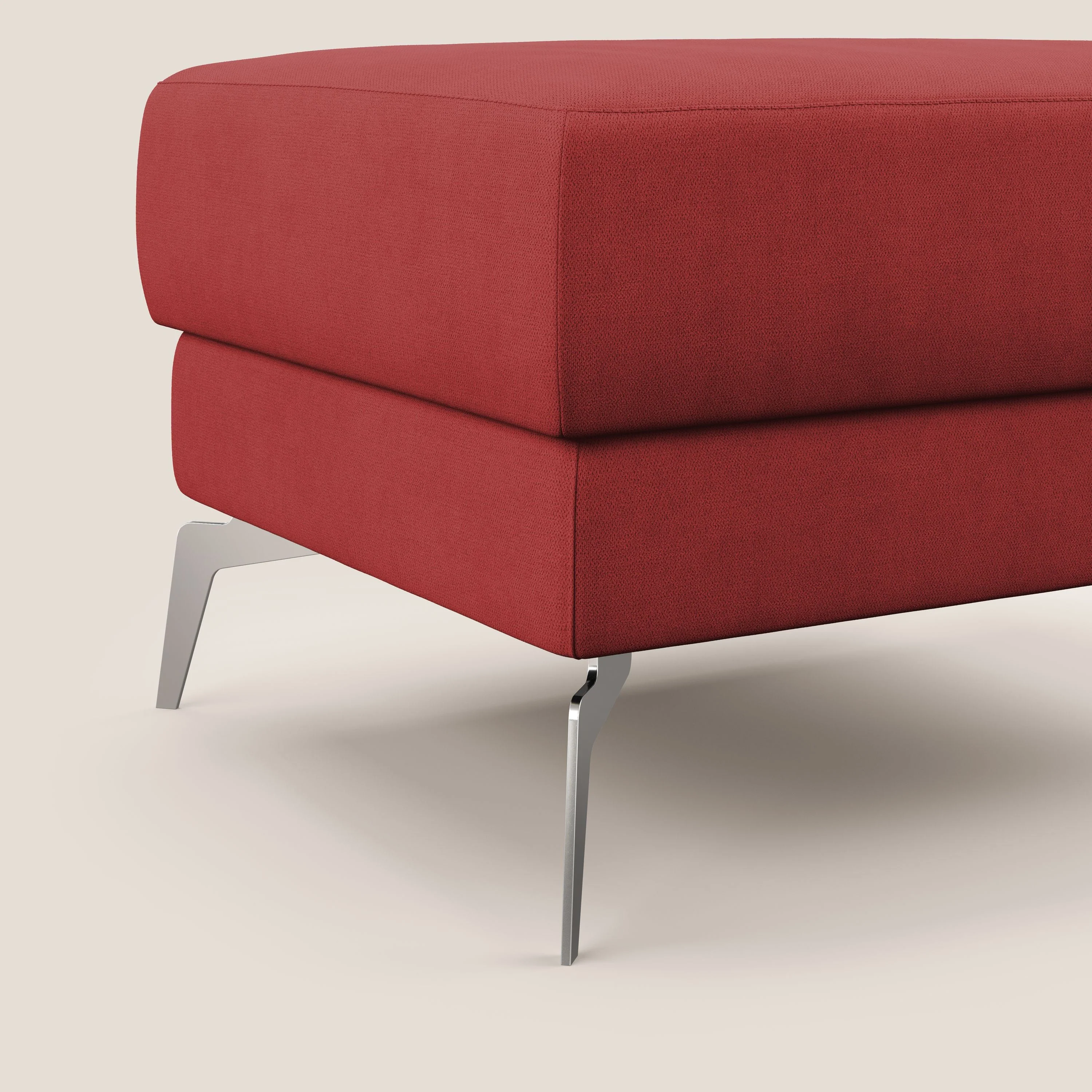 Star Pouf avec pieds hauts en tissu imperméable T02 rouge - Image 5