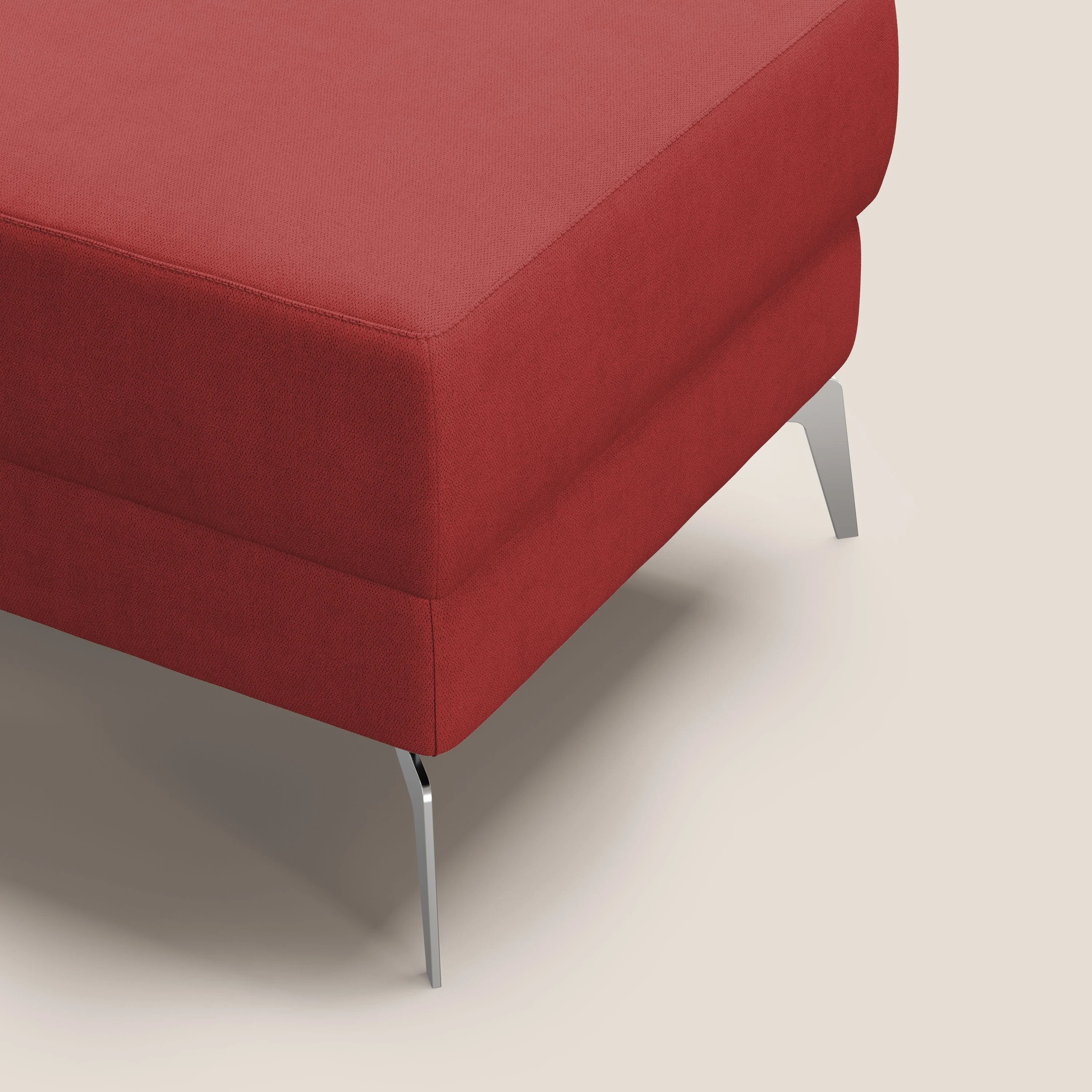 Star Pouf avec pieds hauts en tissu imperméable T02 rouge - Image 7