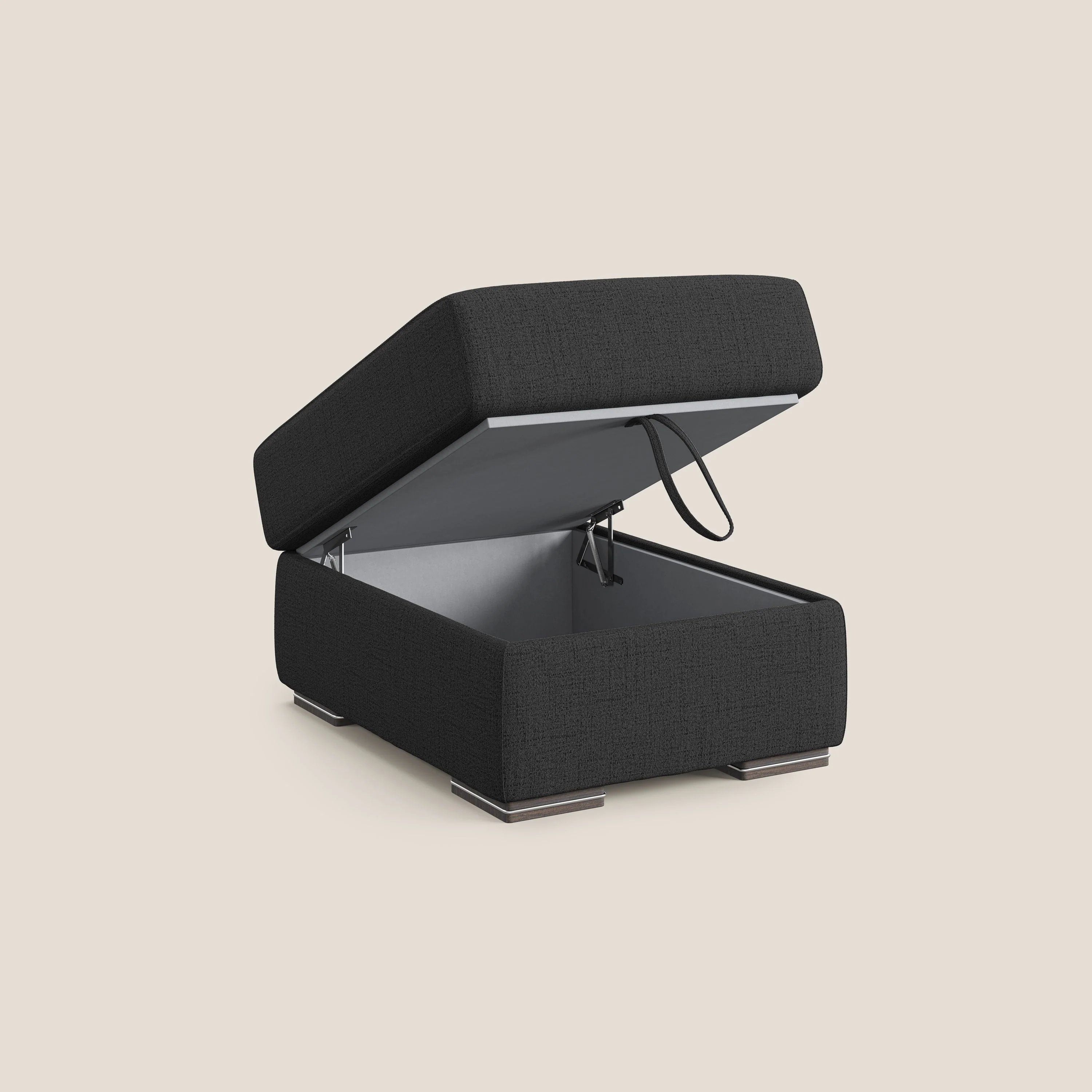 Sun pouf coffre en tissu imperméable flammé T03 anthracite - Image 6