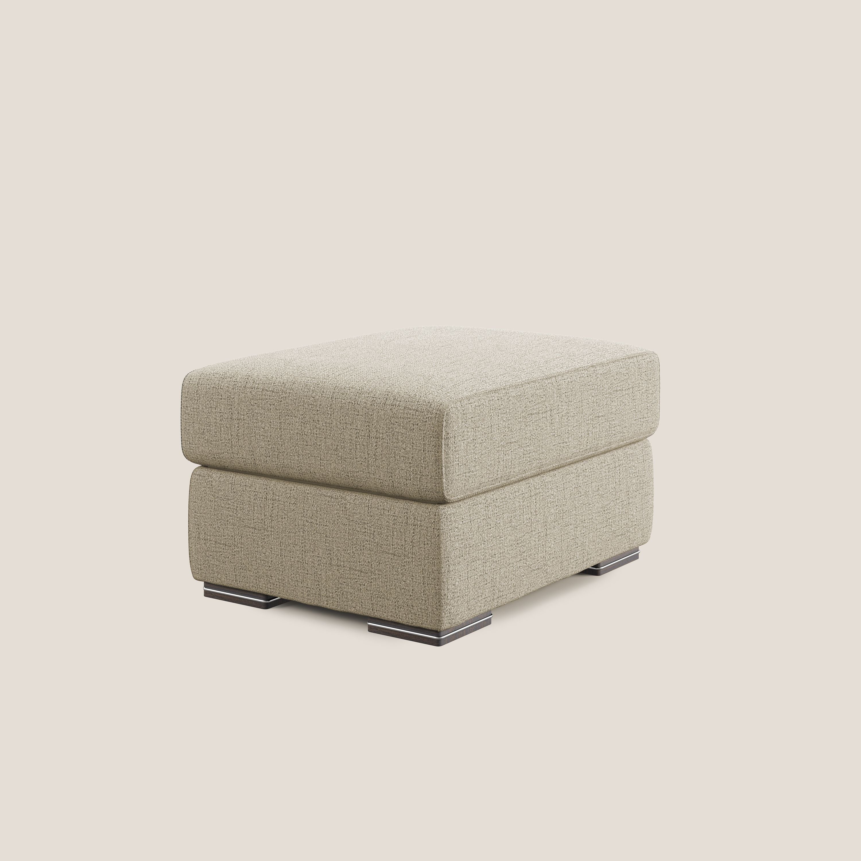 Sun pouf coffre en tissu imperméable flammé T03 beige - Image 2