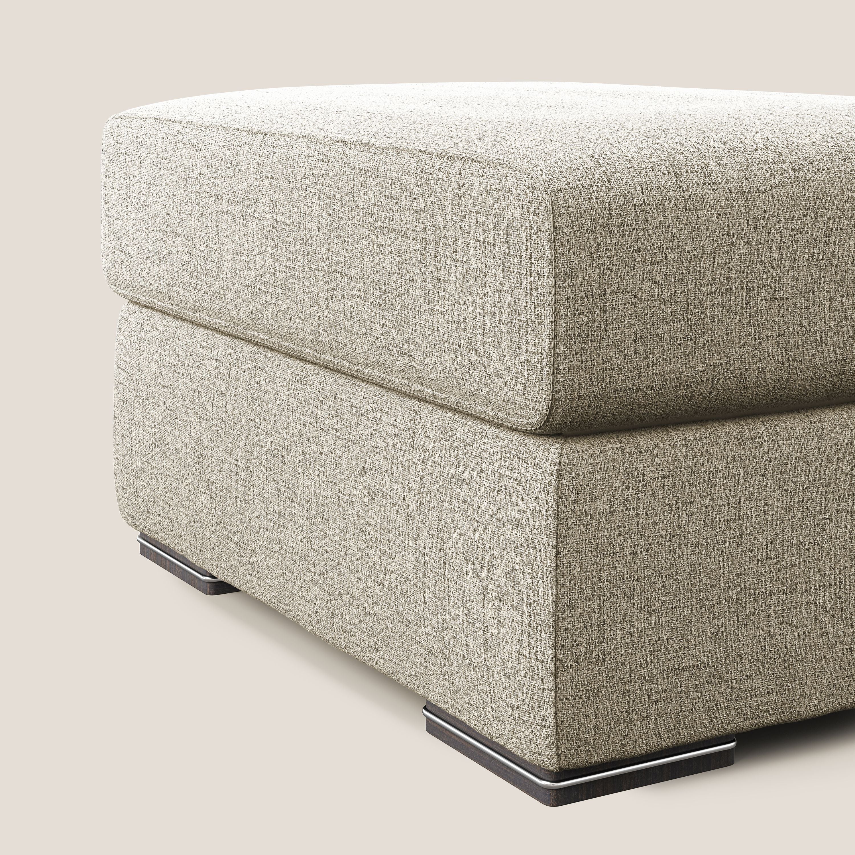Sun pouf coffre en tissu imperméable flammé T03 beige - Image 3