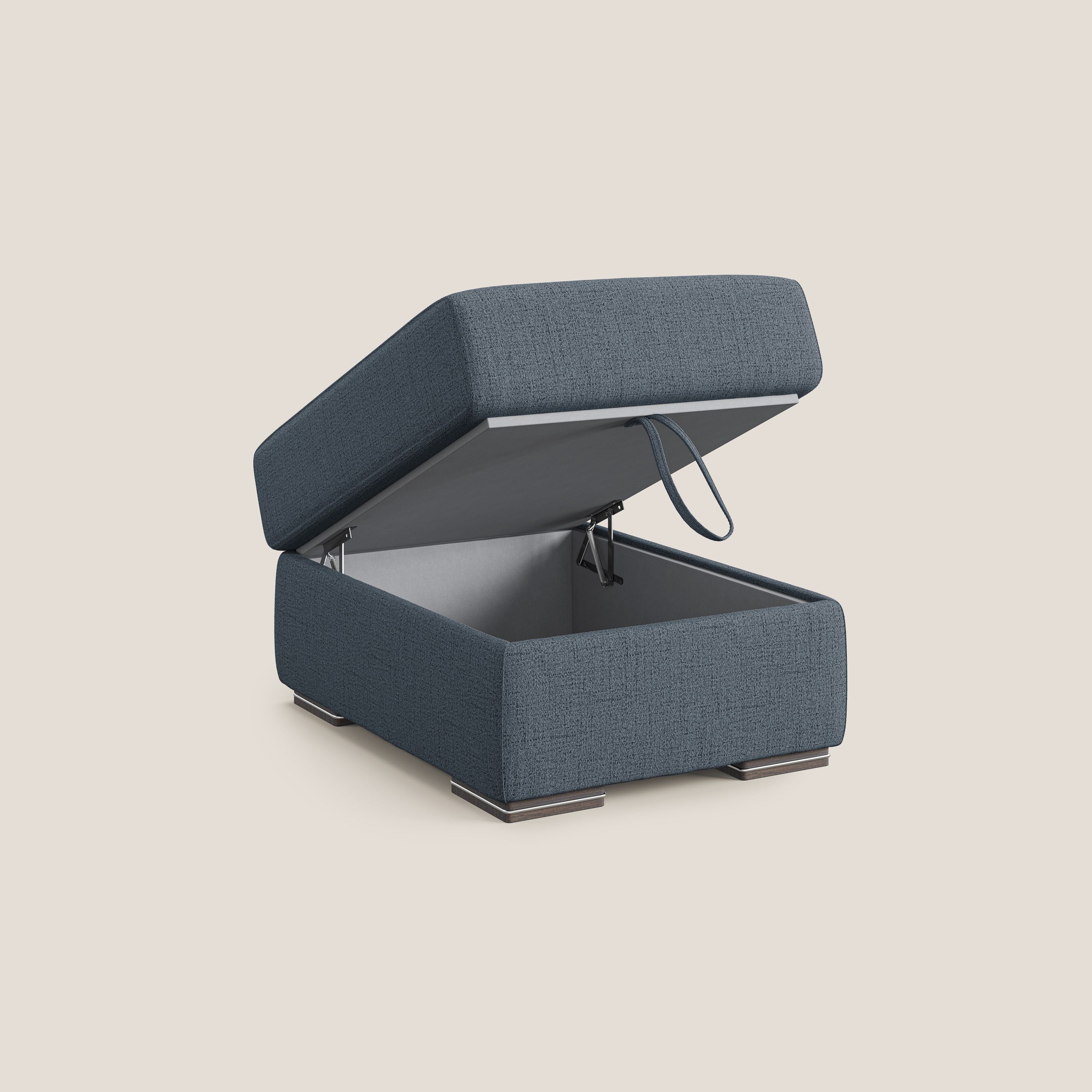 Sun pouf coffre en tissu imperméable flammé T03 bleu - Image 7