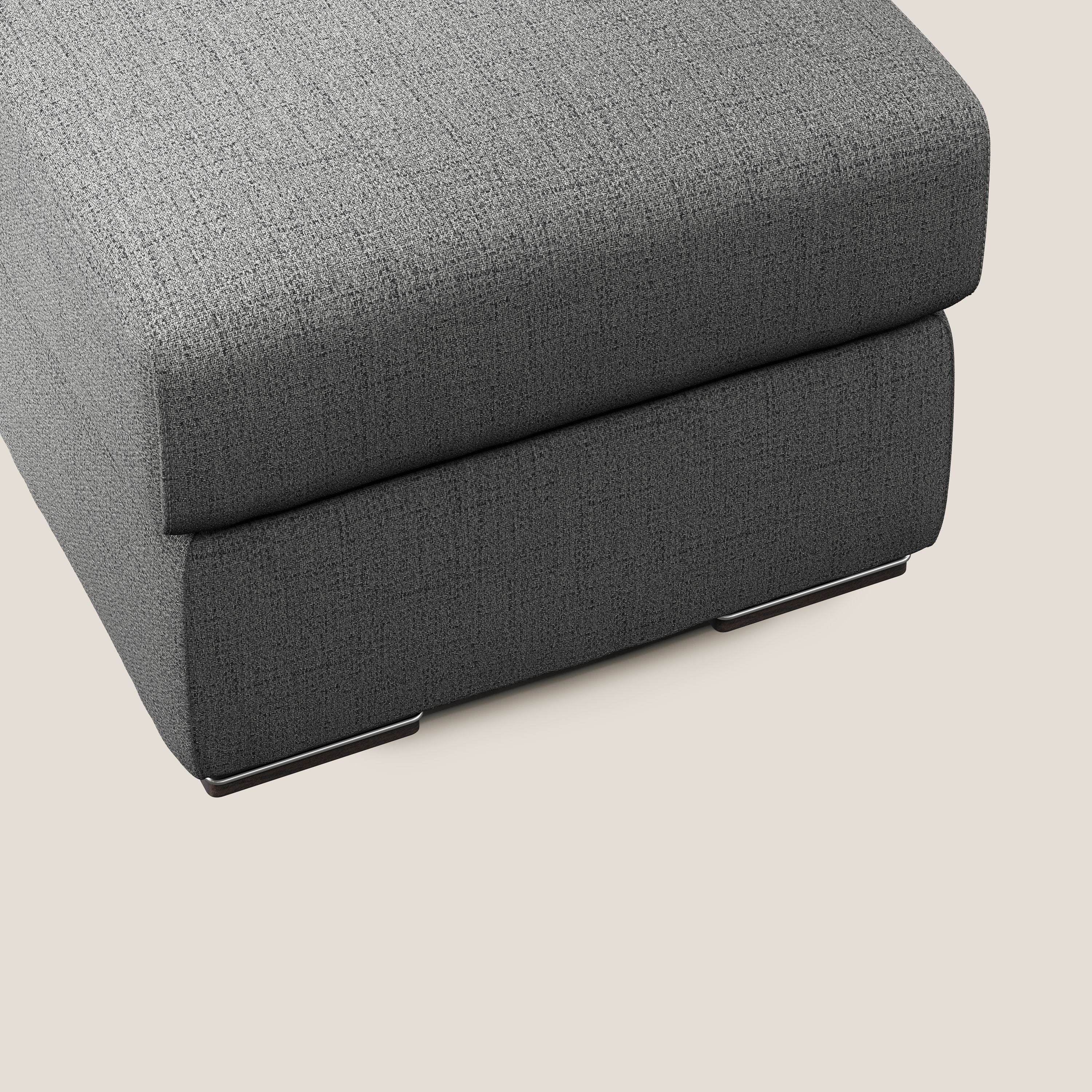 Sun pouf coffre en tissu imperméable flammé T03 gris - Image 4