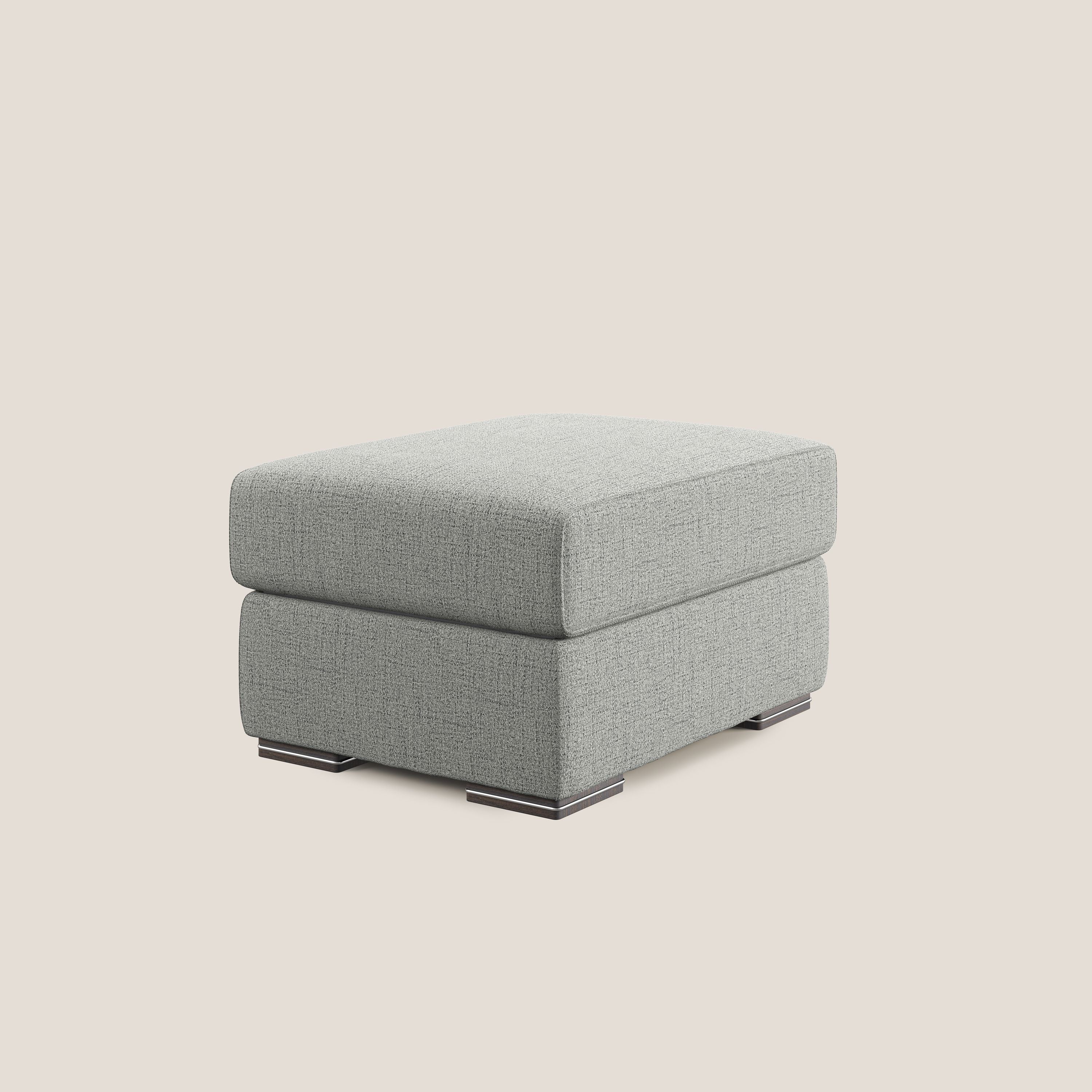 Sun pouf coffre en tissu imperméable flammé T03 gris clair - Image 2