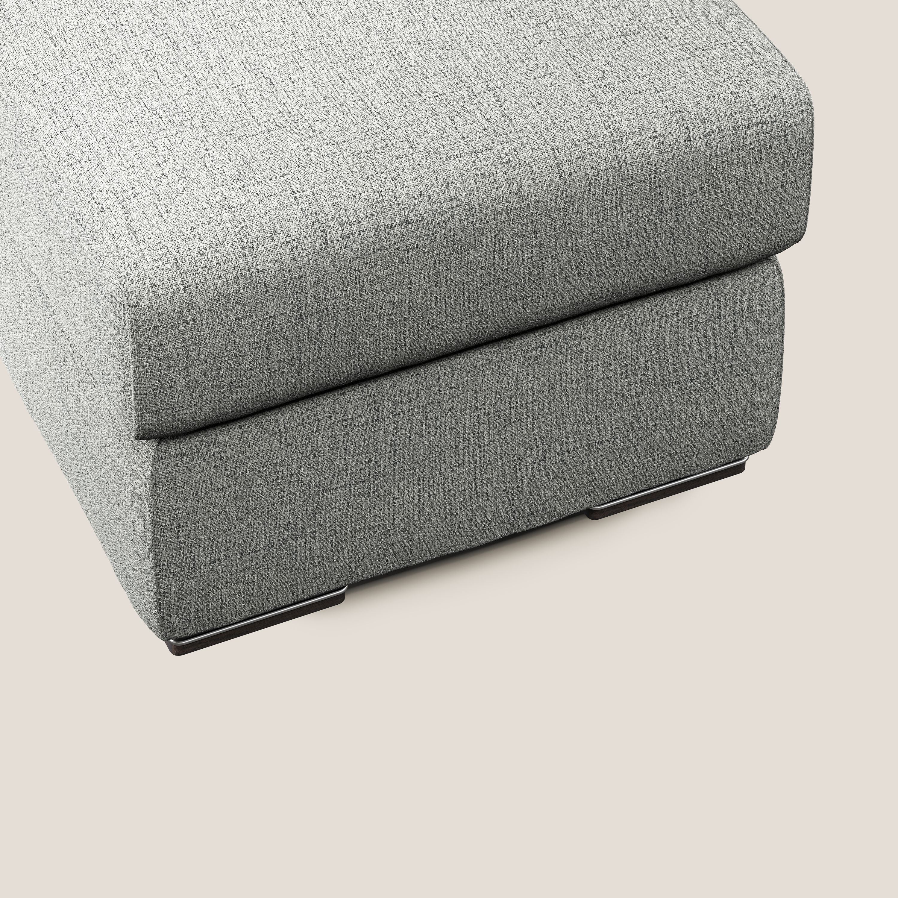 Sun pouf coffre en tissu imperméable flammé T03 gris clair - Image 4