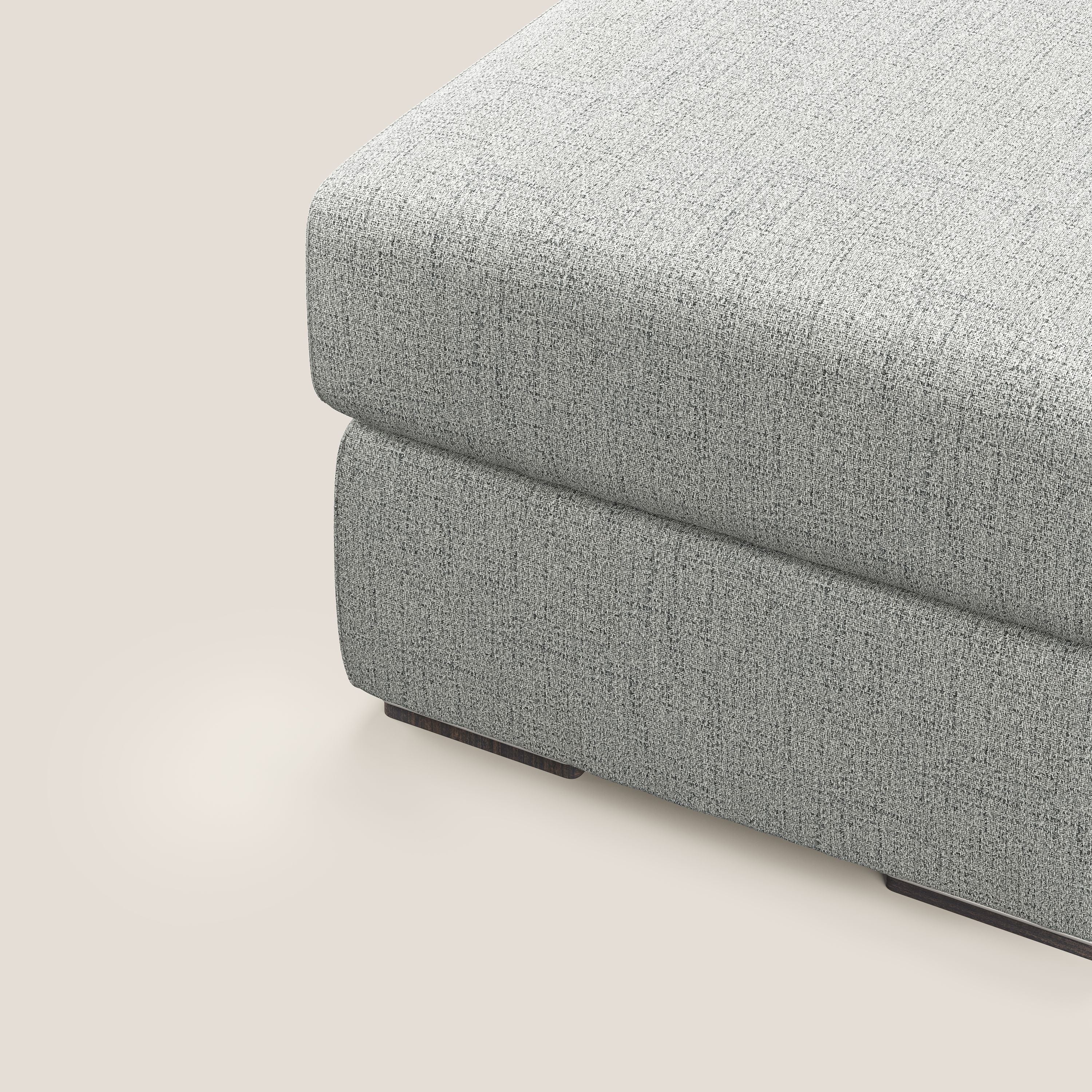 Sun pouf coffre en tissu imperméable flammé T03 gris clair - Image 5