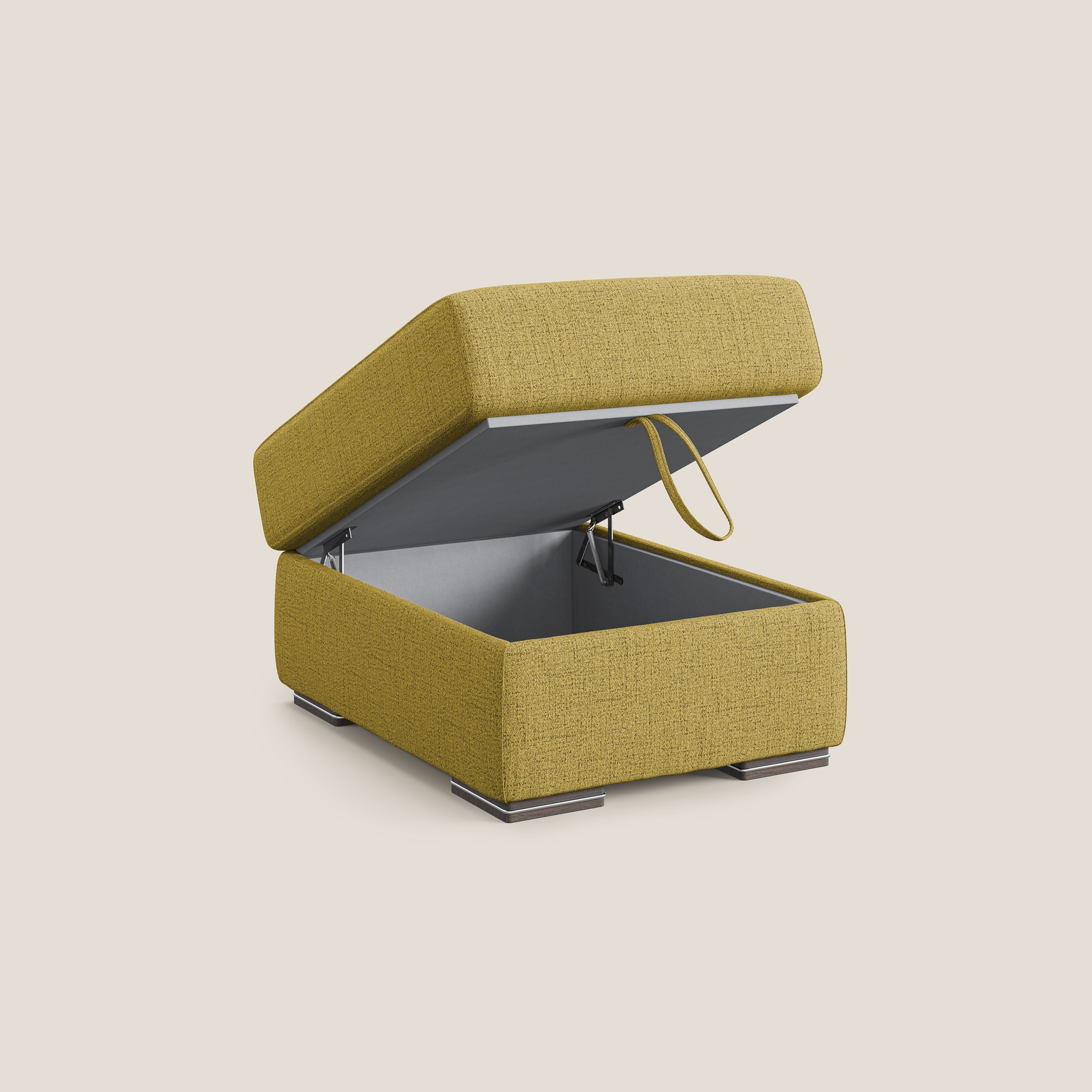 Sun pouf coffre en tissu imperméable flammé T03 jaune - Image 6