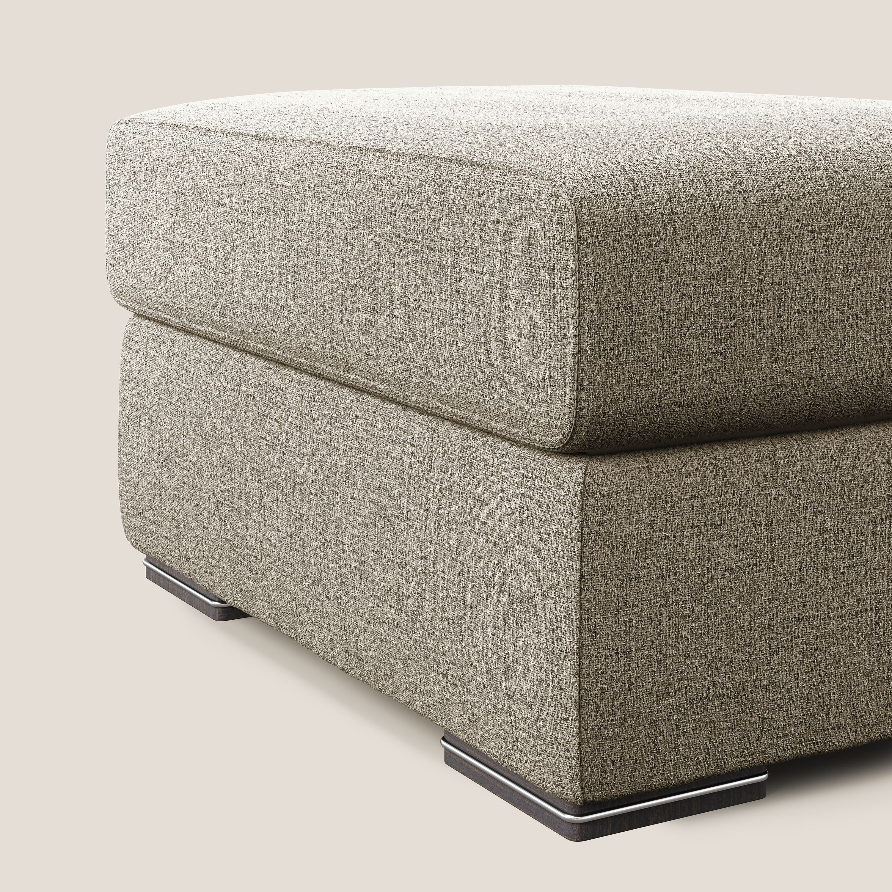 Sun pouf coffre en tissu imperméable flammé T03 marron - Image 3
