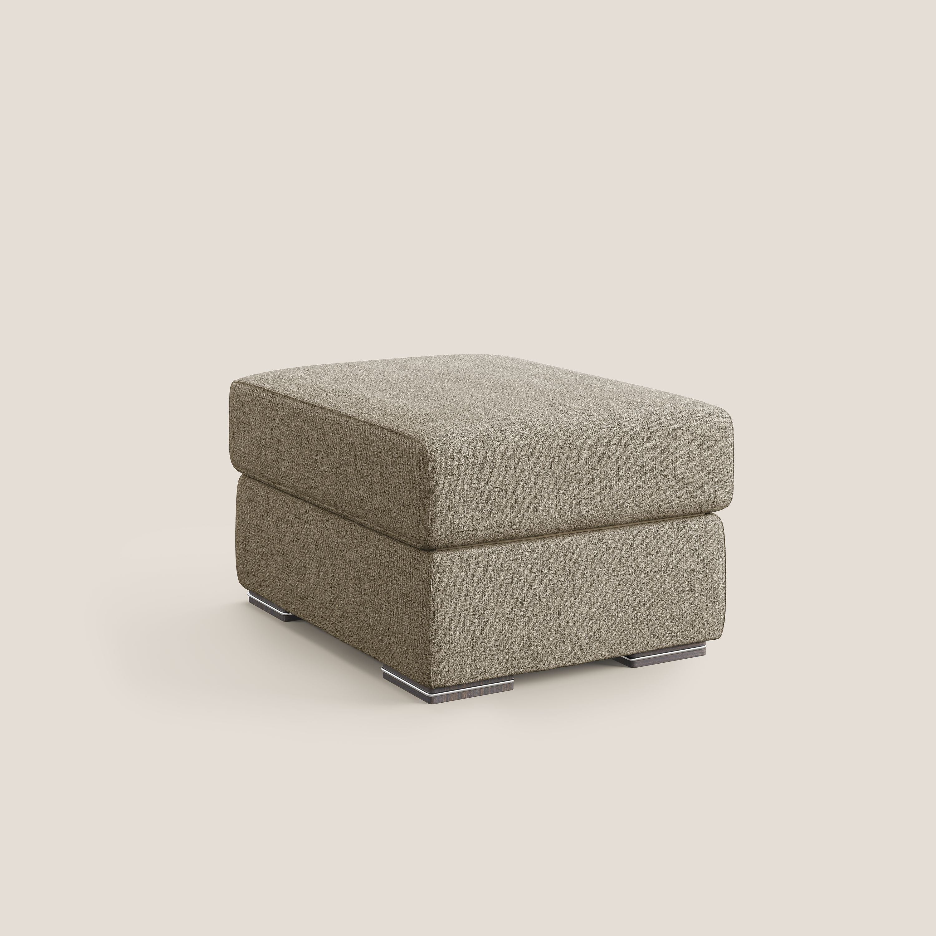 Sun pouf coffre en tissu imperméable flammé T03 marron - Image 8