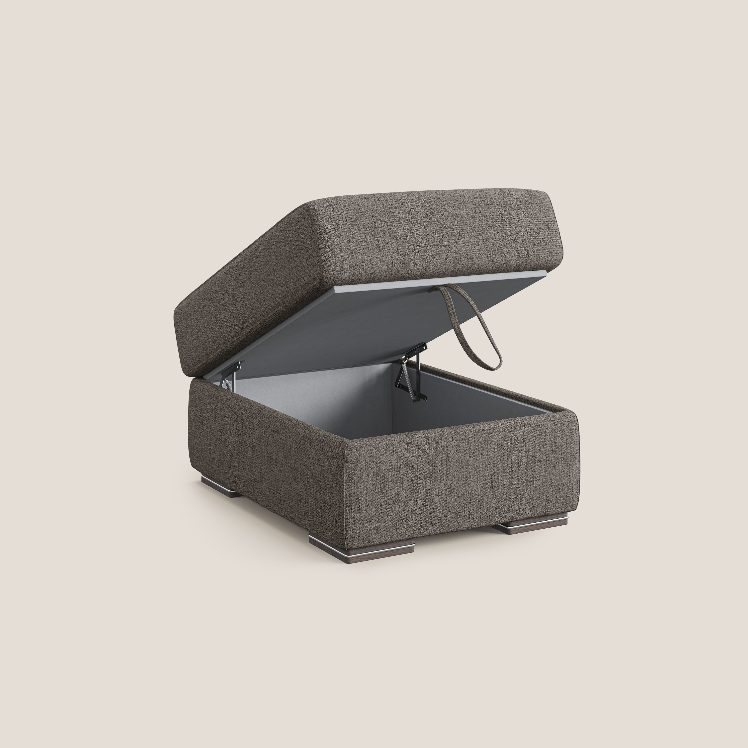Sun pouf coffre en tissu imperméable flammé T03 taupe - Image 6