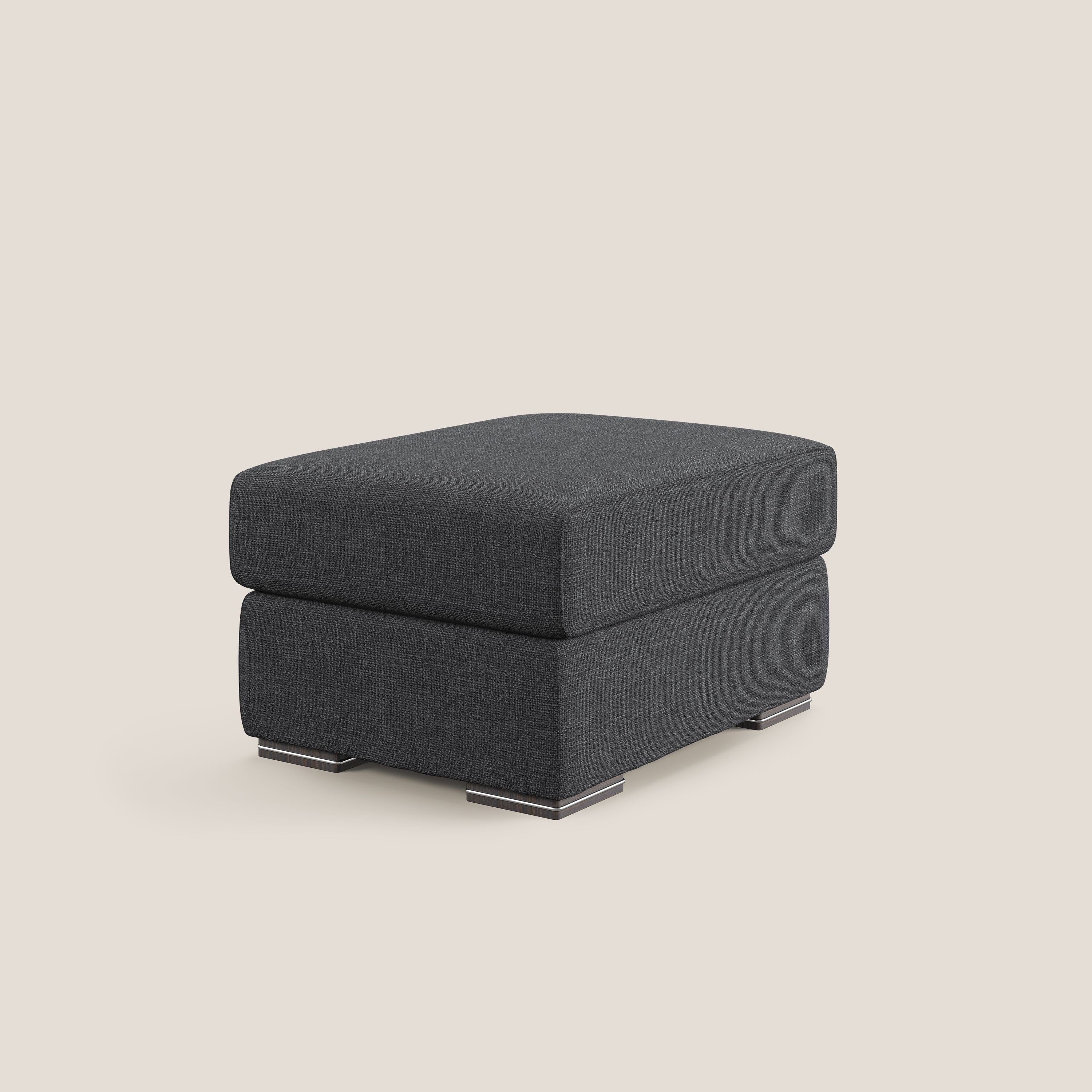Sun pouf coffre en tissu imperméable doux entrelacé T06 anthracite - Image 2