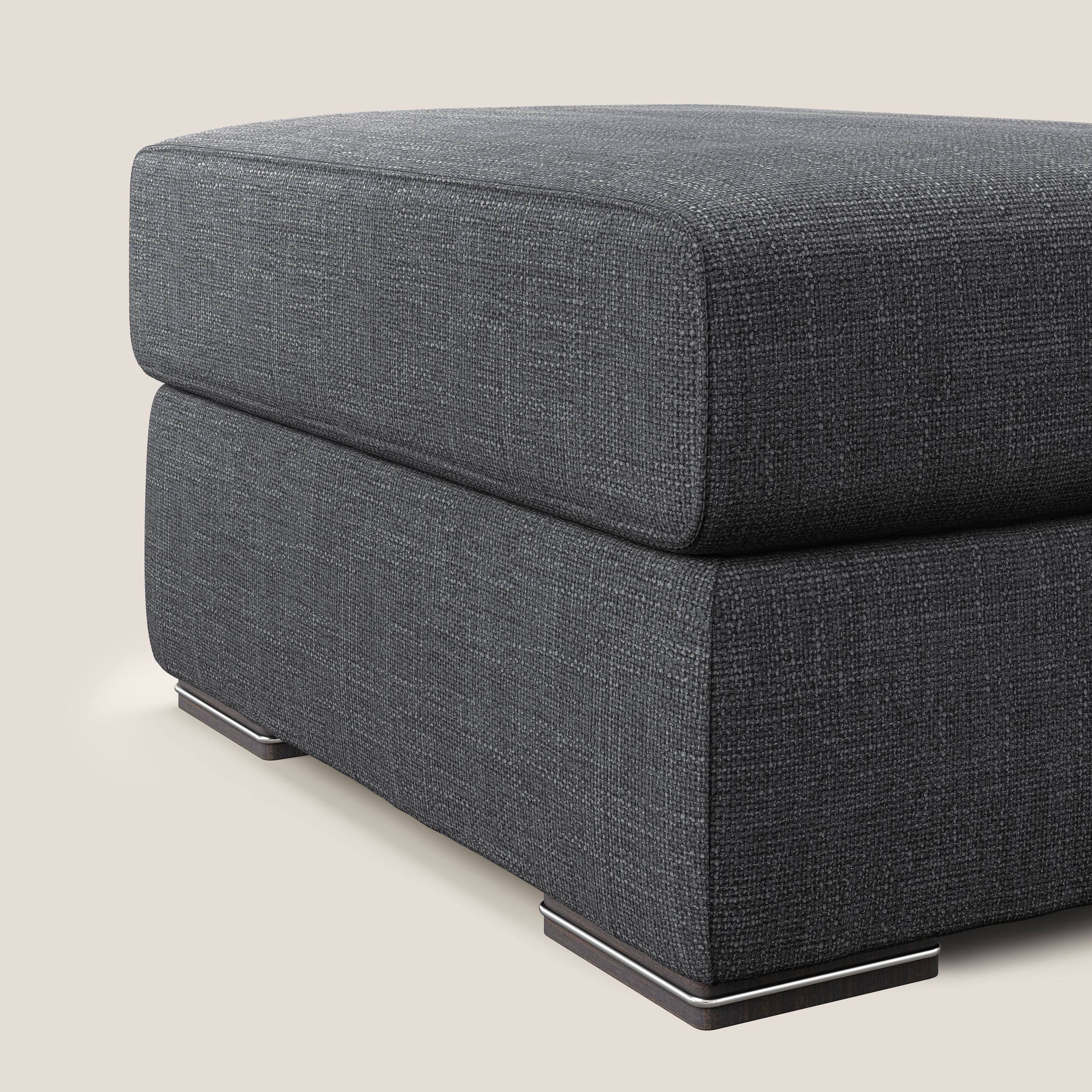 Sun pouf coffre en tissu imperméable doux entrelacé T06 anthracite - Image 3