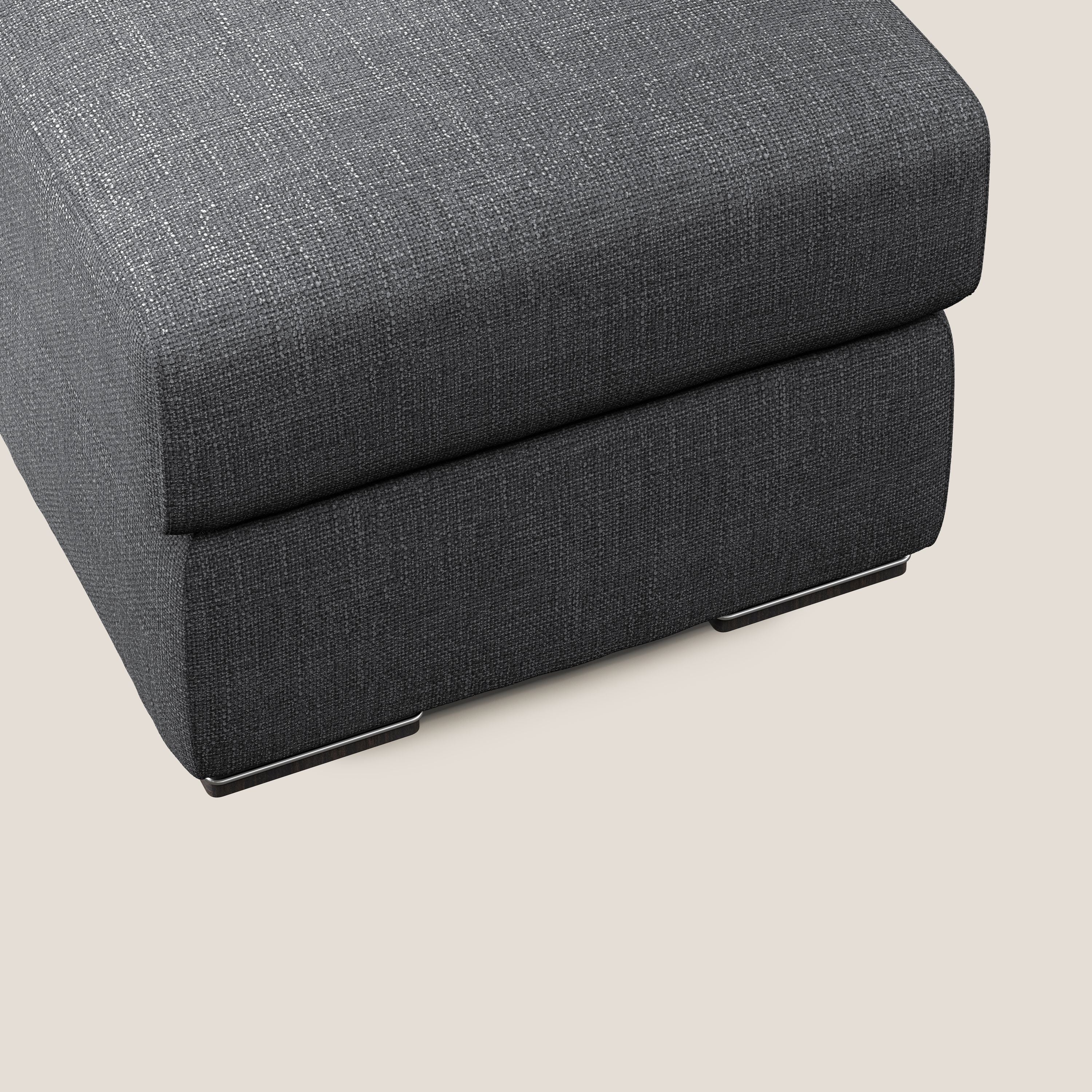 Sun pouf coffre en tissu imperméable doux entrelacé T06 anthracite - Image 4