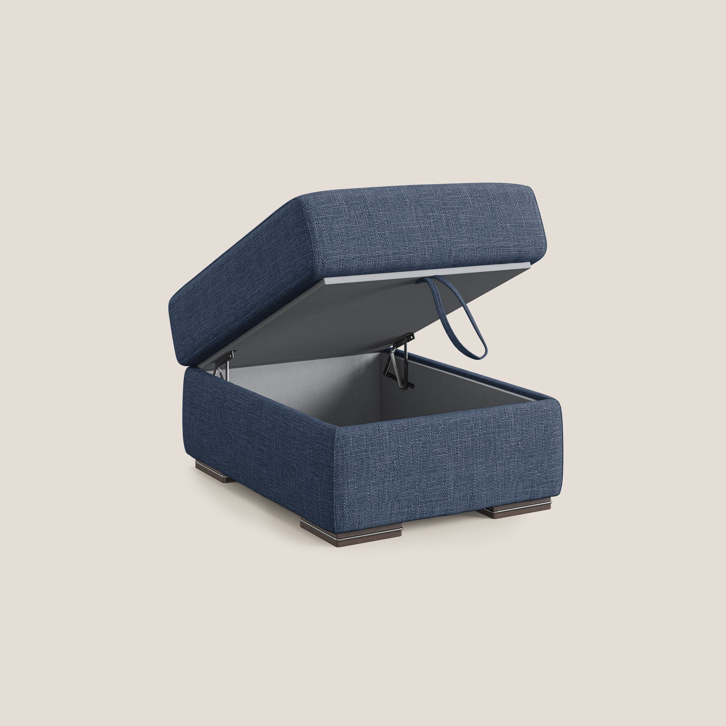 Sun pouf coffre en tissu imperméable doux entrelacé T06 bleu - Image 6
