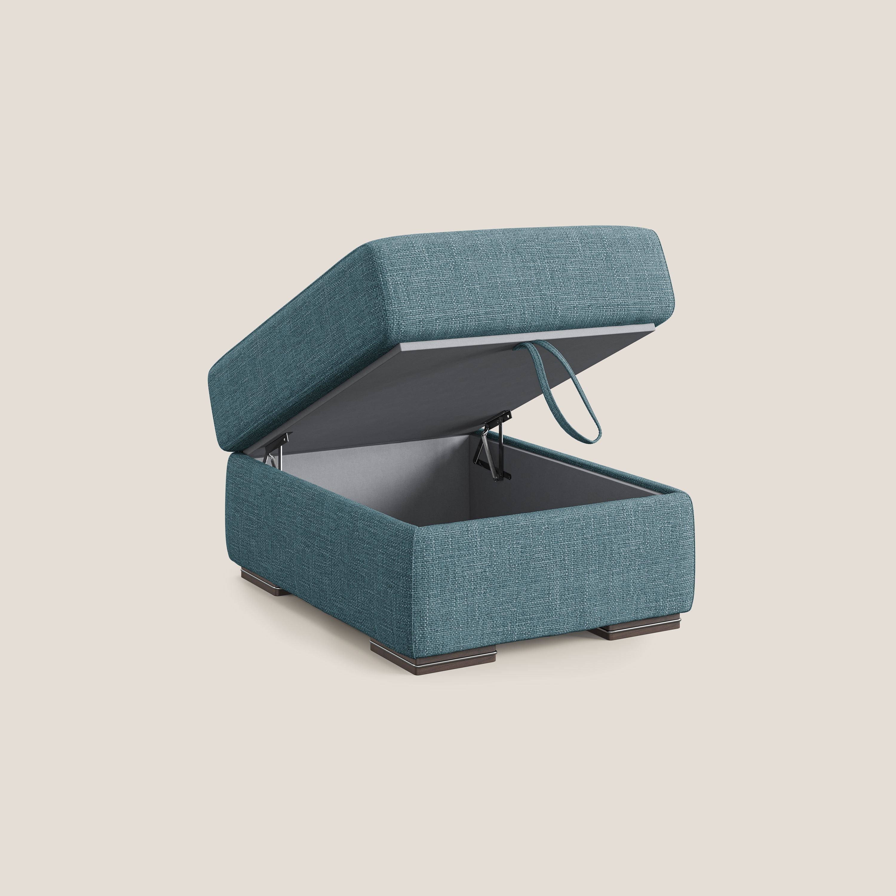 Sun pouf coffre en tissu imperméable doux entrelacé T06 bleu ciel - Image 6