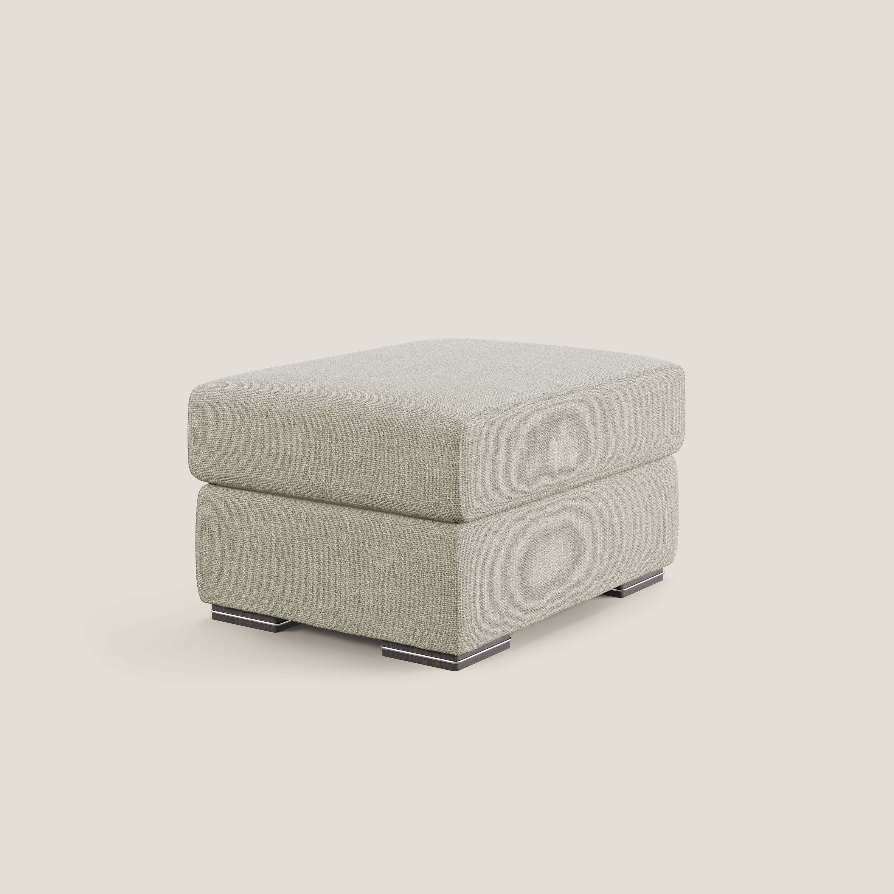Sun pouf coffre en tissu imperméable doux entrelacé T06 crème - Image 3