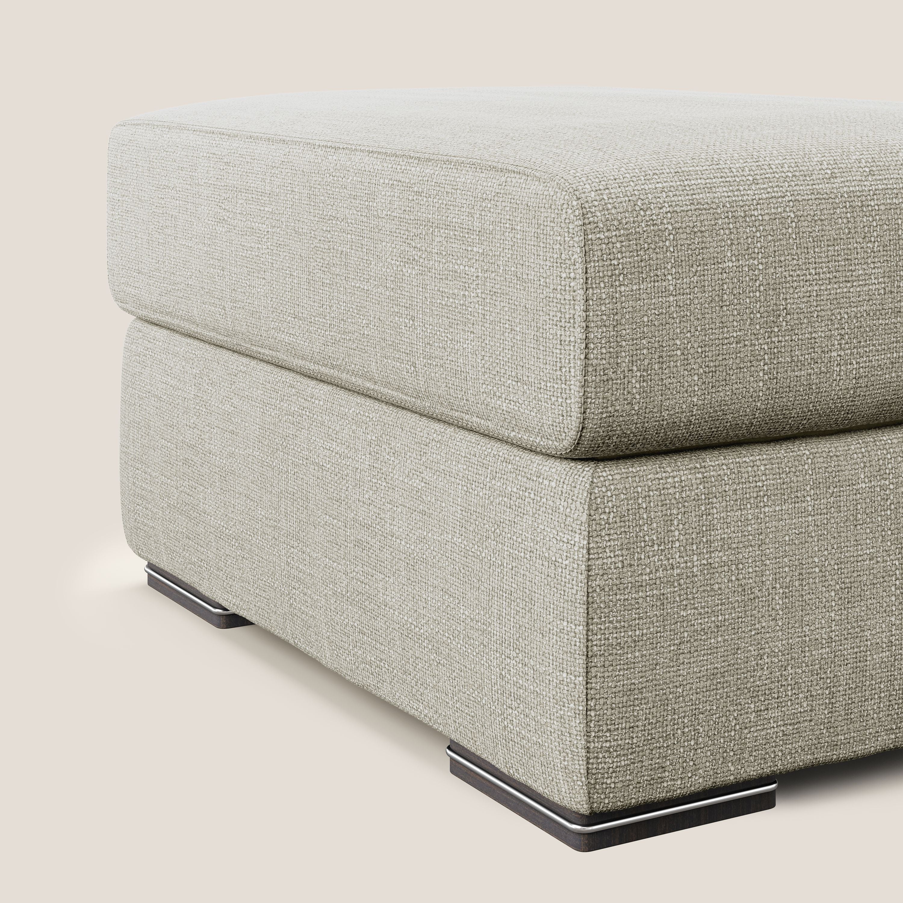 Sun pouf coffre en tissu imperméable doux entrelacé T06 crème - Image 4