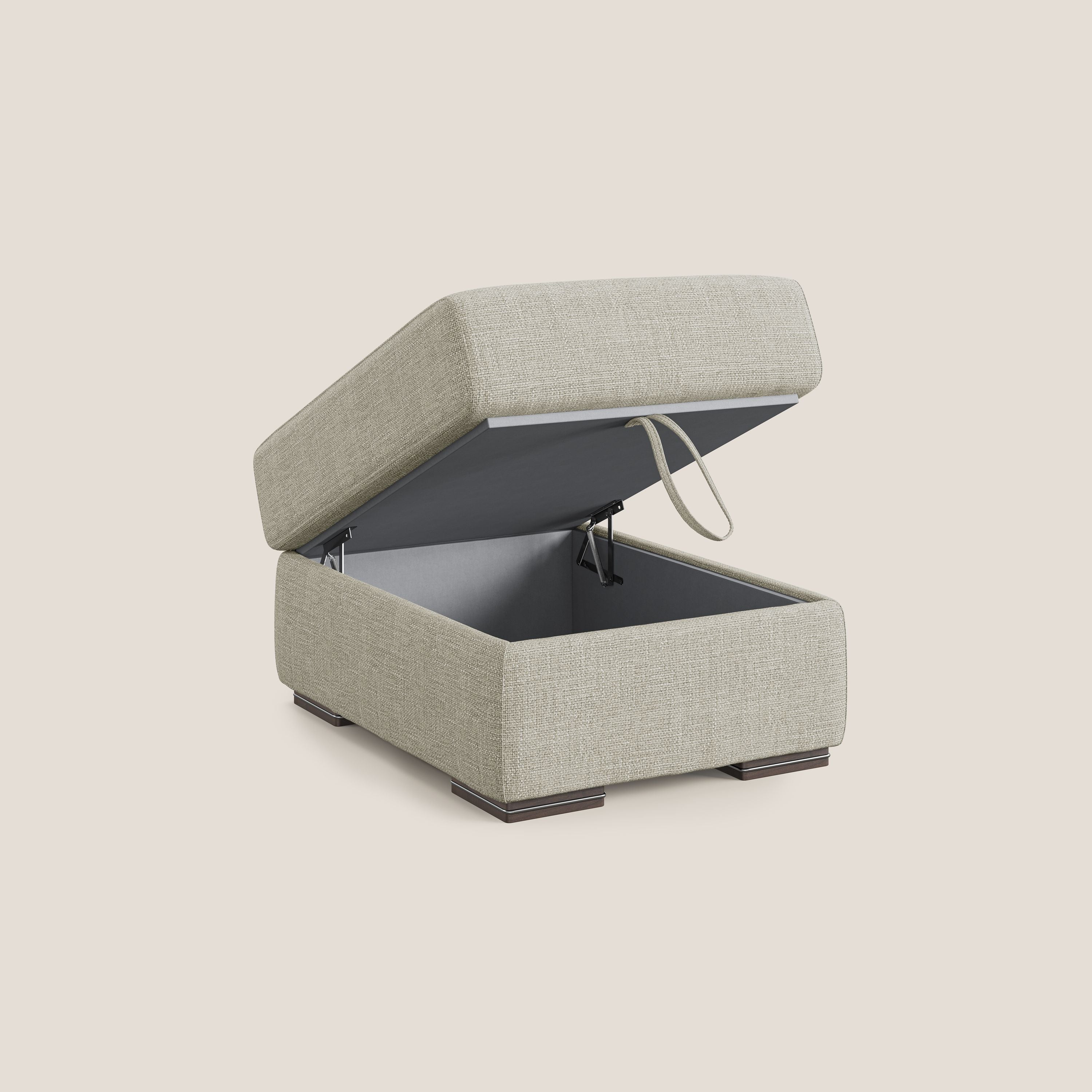 Sun pouf coffre en tissu imperméable doux entrelacé T06 crème - Image 7
