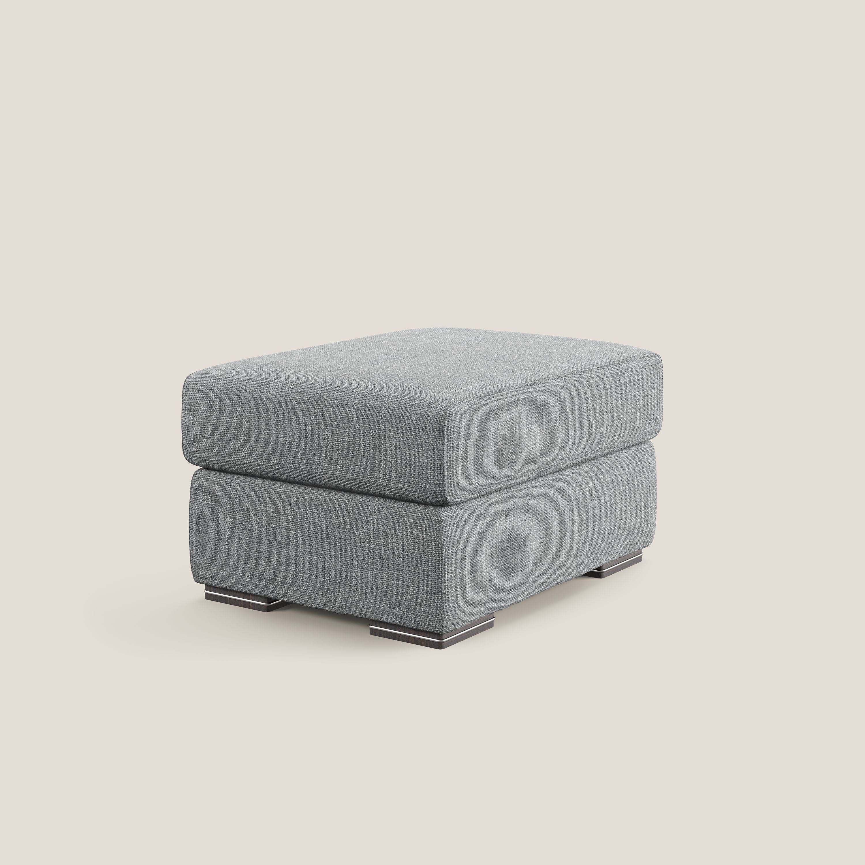 Sun pouf coffre en tissu imperméable doux entrelacé T06 gris - Image 2