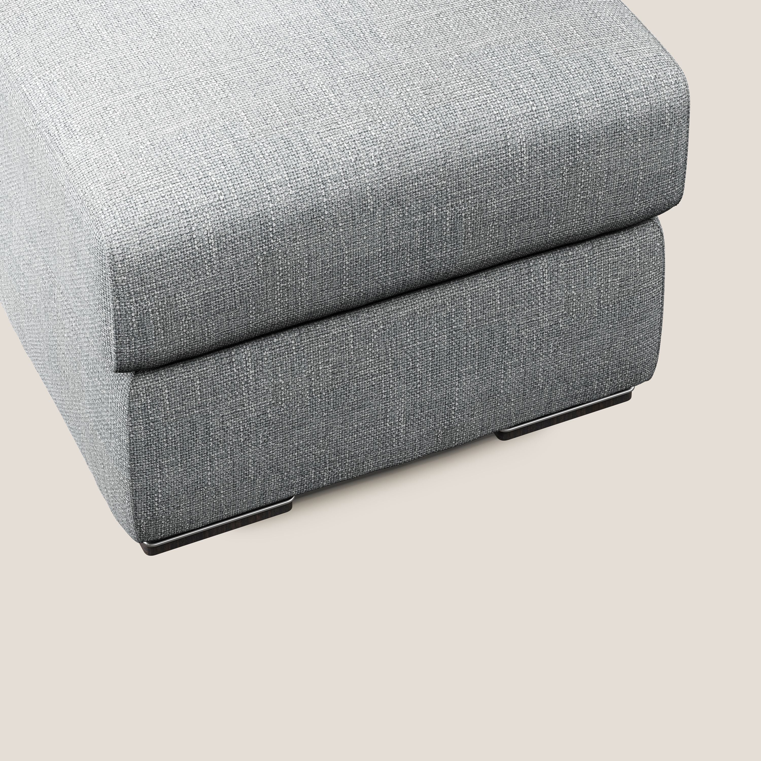 Sun pouf coffre en tissu imperméable doux entrelacé T06 gris - Image 4