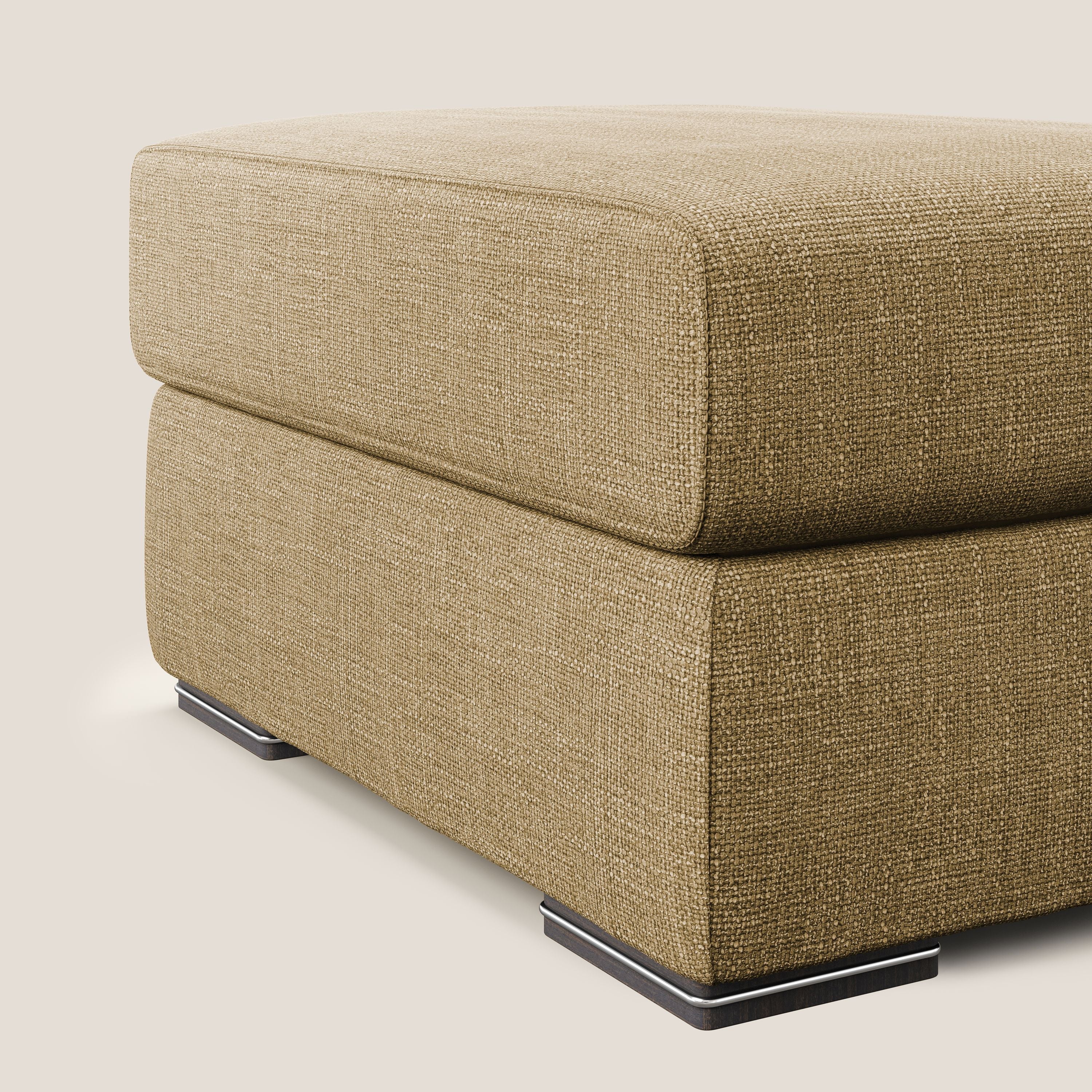 Sun pouf coffre en tissu imperméable doux entrelacé T06 jaune - Image 3