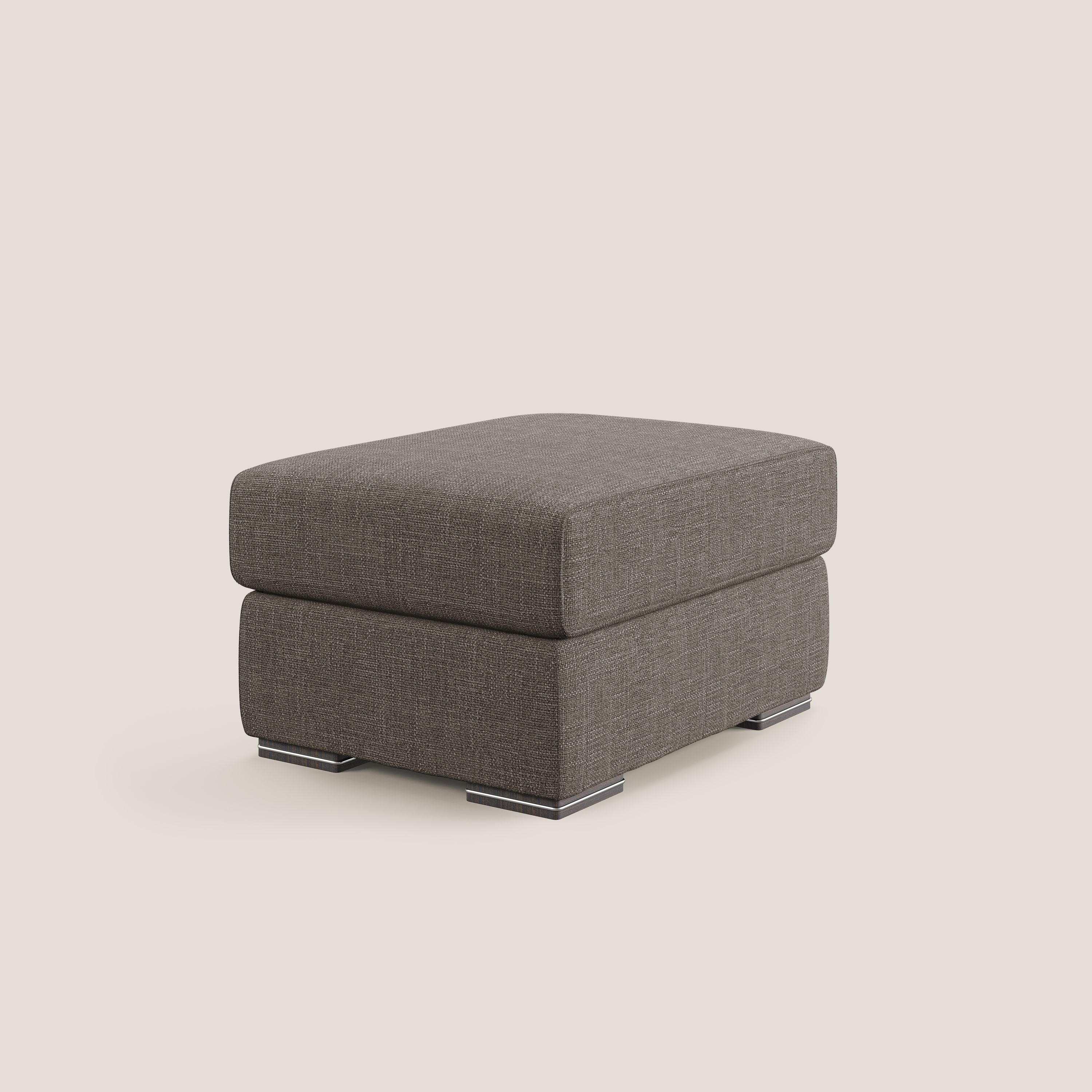 Sun pouf coffre en tissu imperméable doux entrelacé T06 marron - Image 2