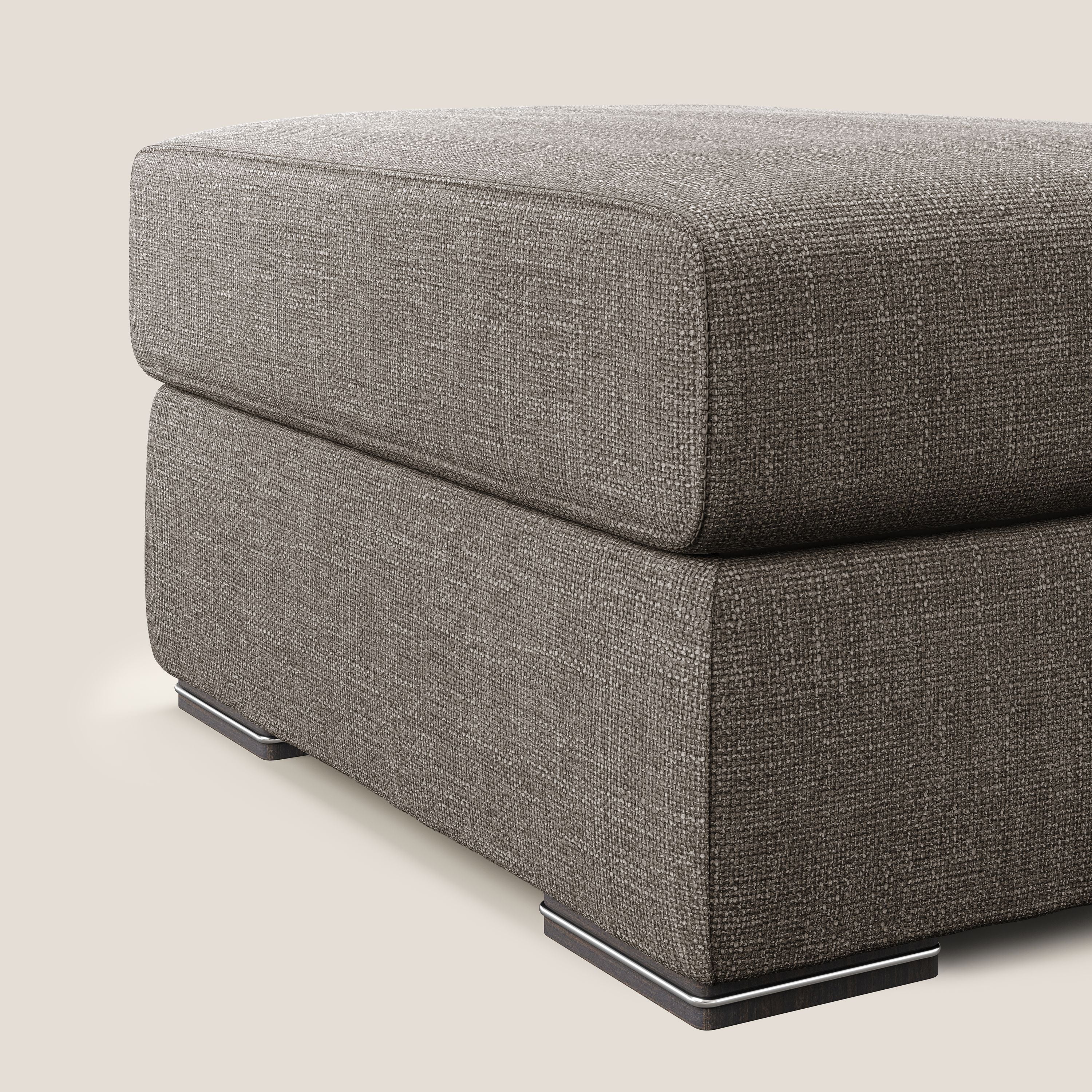 Sun pouf coffre en tissu imperméable doux entrelacé T06 marron - Image 3