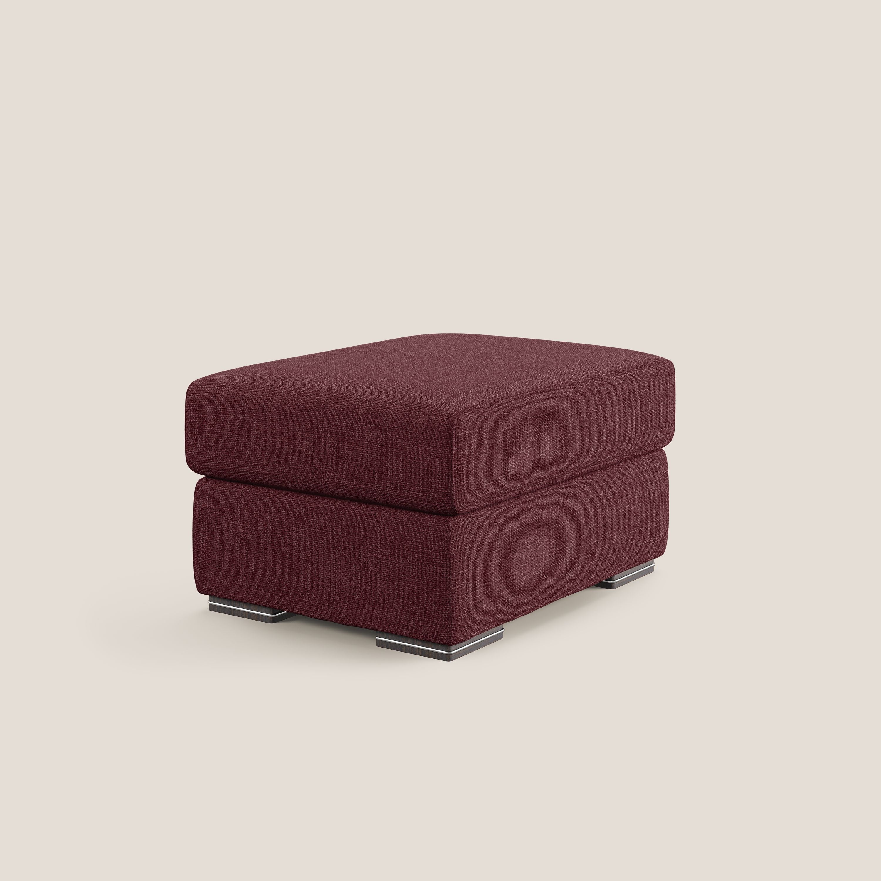 Sun pouf coffre en tissu imperméable doux entrelacé T06 rouge - Image 2