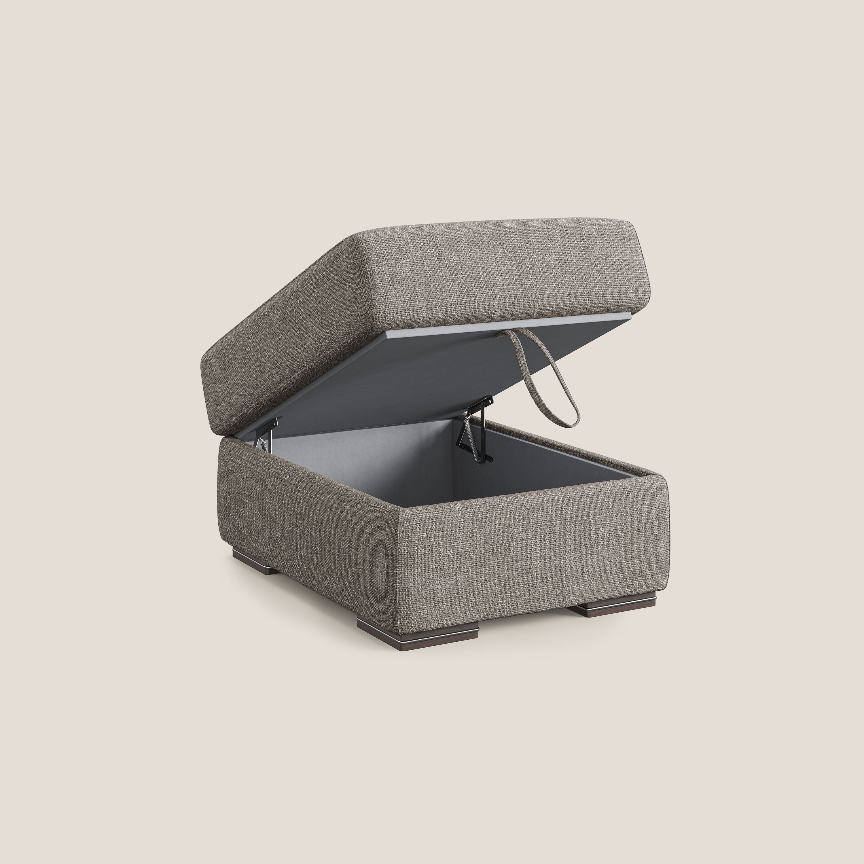 Sun pouf coffre en tissu imperméable doux entrelacé T06 Taupe tortora - Image 7