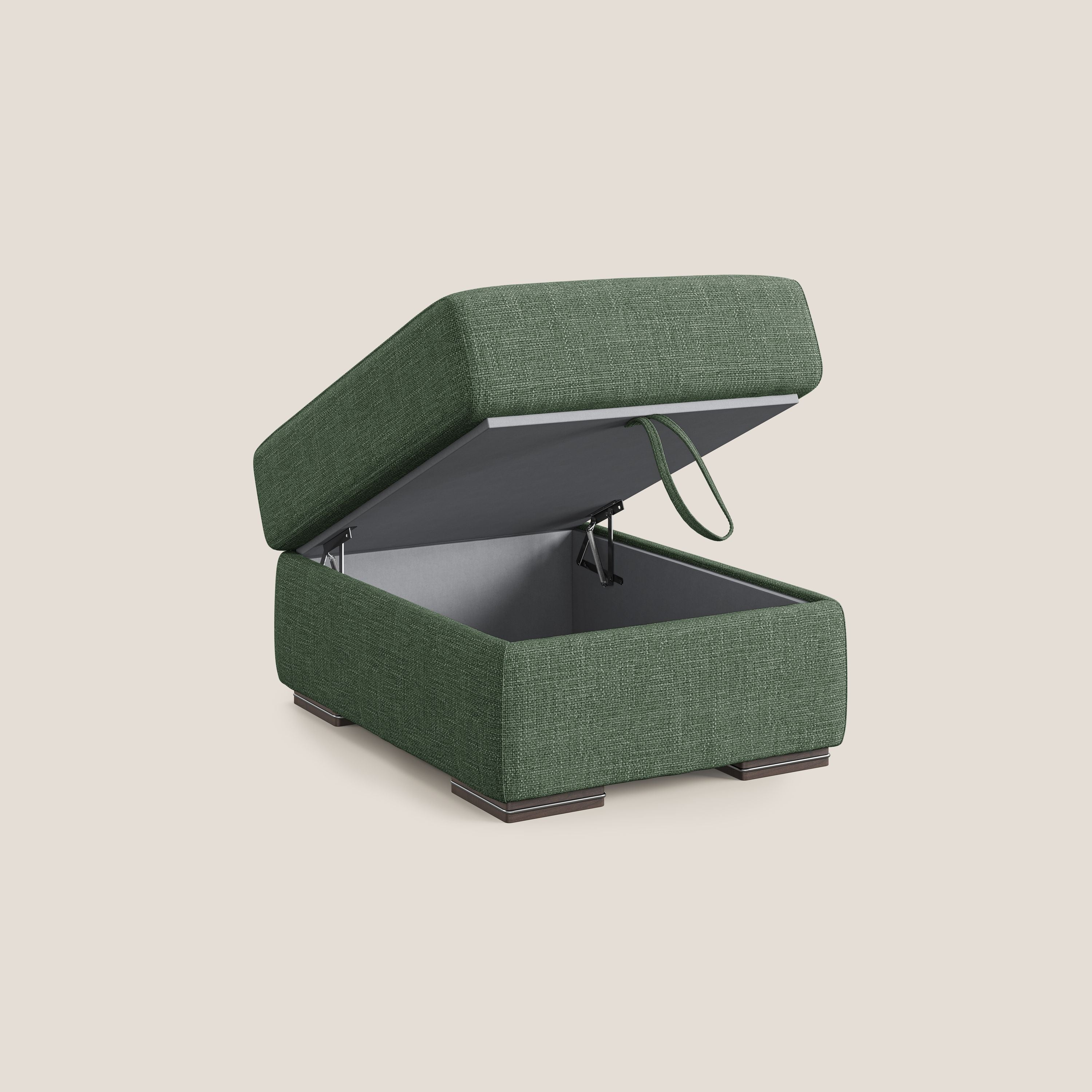 Sun pouf coffre en tissu imperméable doux entrelacé T06 vert - Image 6